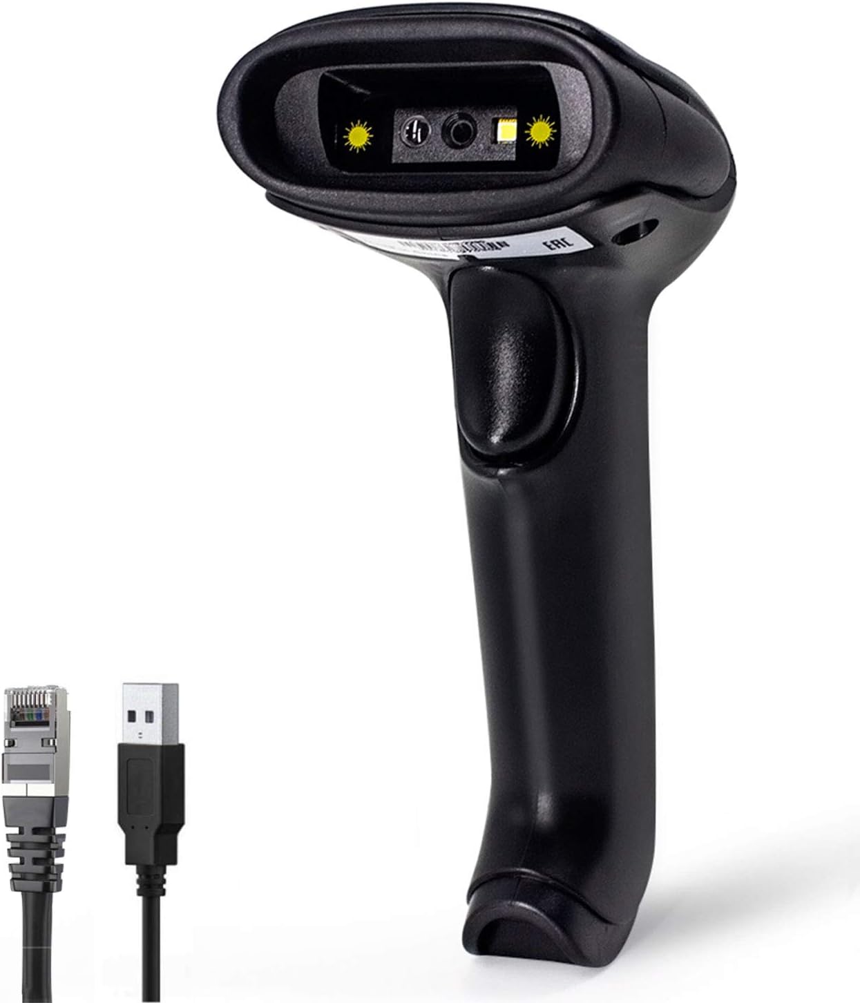 2D USB Wired Barcode Scanner,symcode 1D 2D Handheld QR code Data Matrix PDF-417 USB Wired Barcode scanner Support USB-HID and USB-COM Plug and Play Compatible for Windows Mac Android Linux