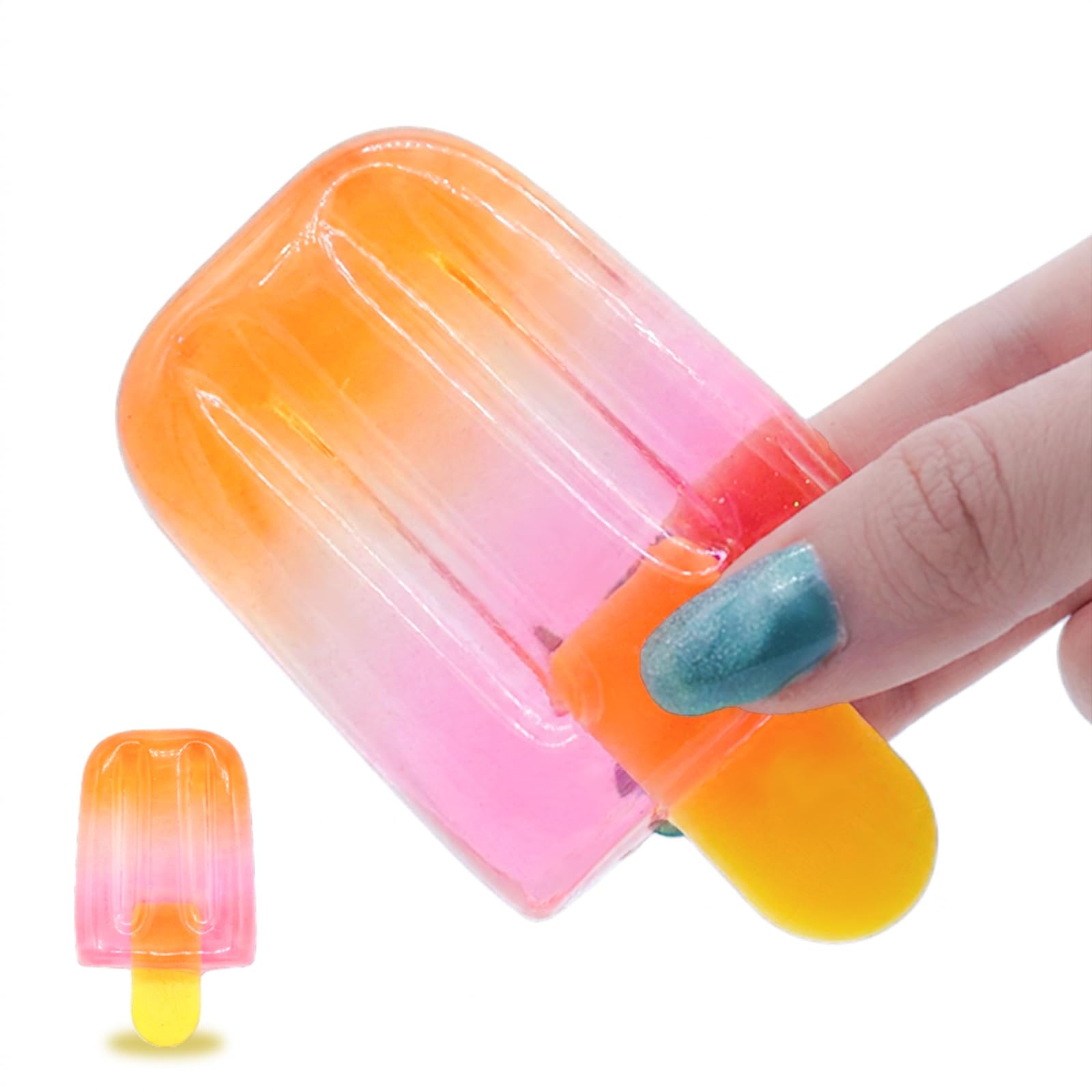 Ice Cream Squishy Toy, Summer Sensory Stress Relief Squeeze Squishy, Soft Anxiety Relief Sensory Toys for Kids Adults, Safe Durable Desk Decor, for Birthday Christmas