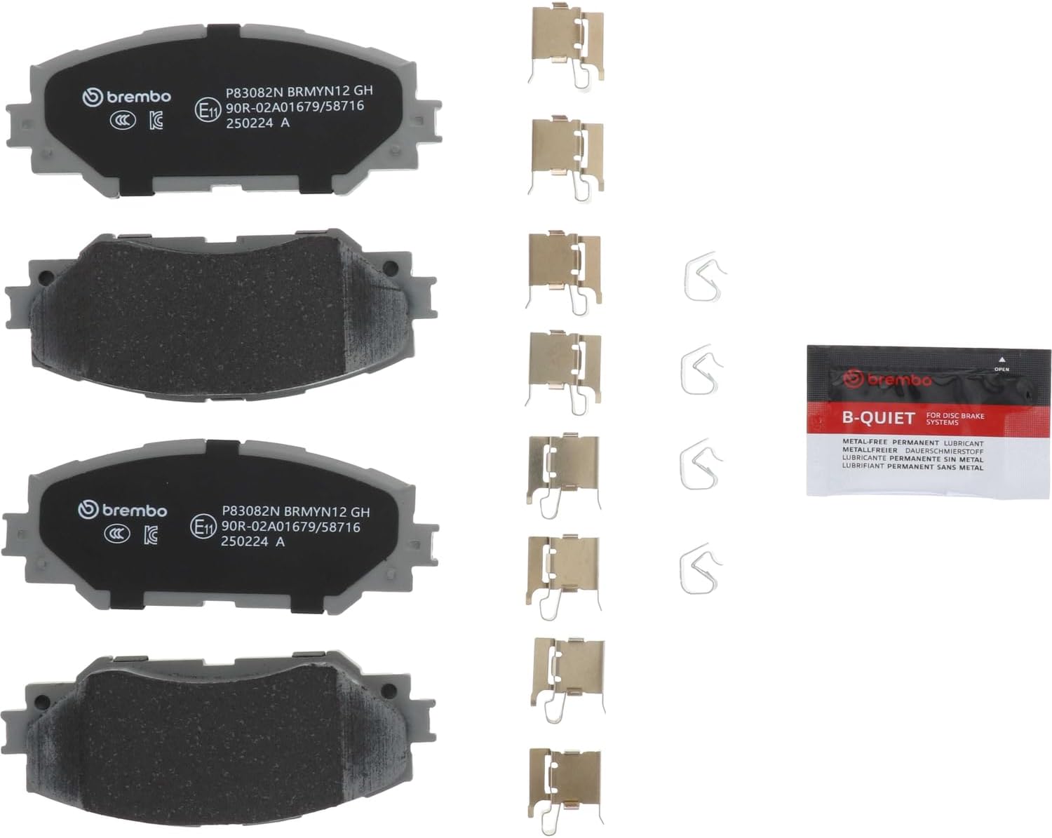 Brembo P83082N Premium Ceramic Front Disc Brake Pad Set SUBARU/TOYOTA/TOYOTA (FAW) OE# 0446502220