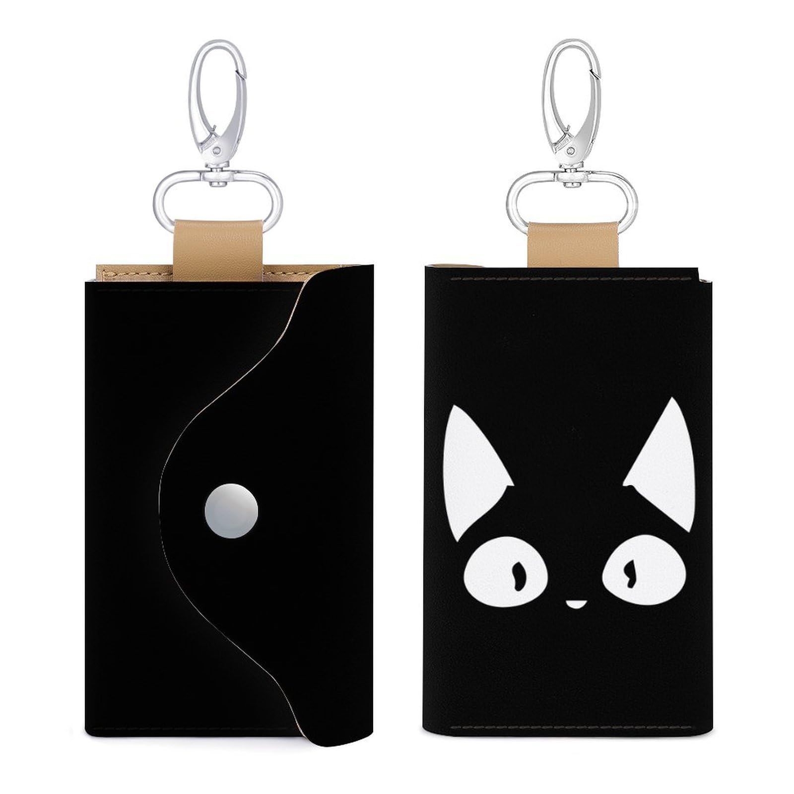 交渉中　猫型キーカバー大　黒 Amazon.co.jp: キーケース おもしろ猫顔 黒ニャンコ ネコ カードケース