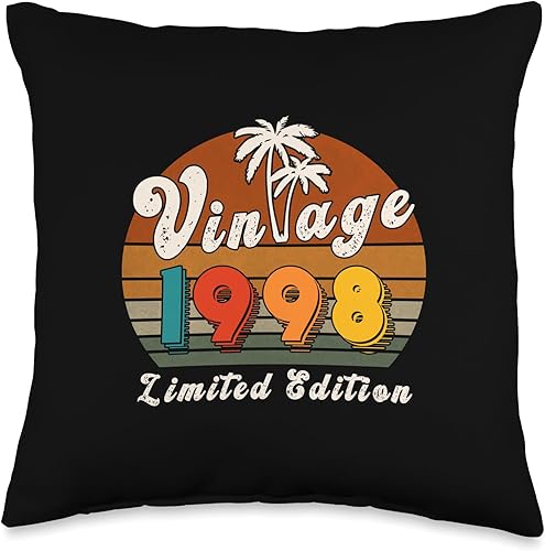 Palm Retro birthday Vintage 1998 limited Edition Vintage 1998 Birthday Gift for Men Women 25 Years Retro Palm Throw Pillow, 16x16, Multicolor Palm Retro birthday Vintage 1998 limited Edition Vintage 1998 Birthday Gift for Men Women 25 Years Retro Palm Throw Pillow, 16x16, Multicolor