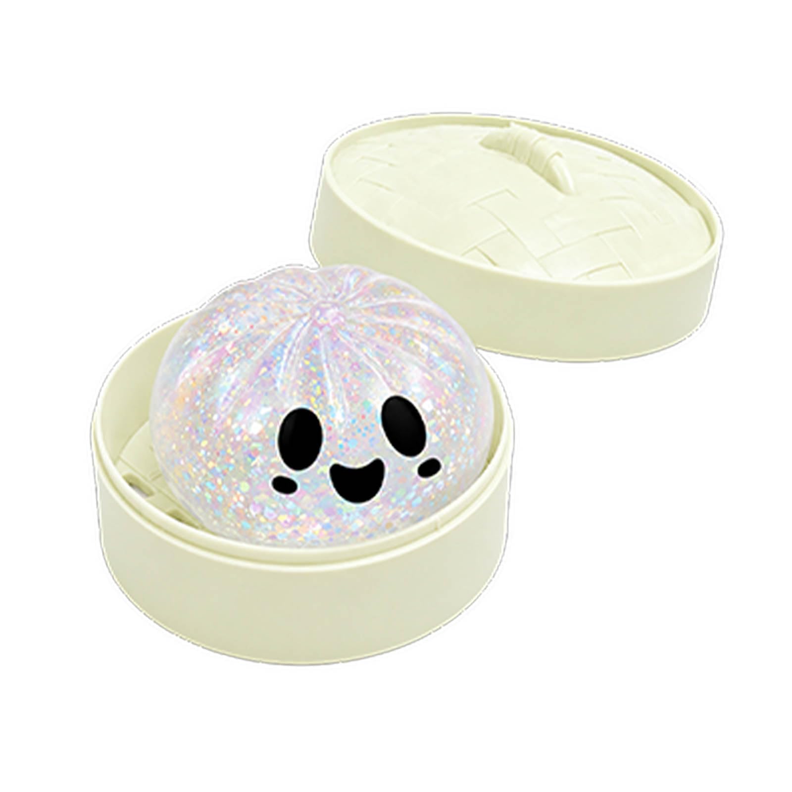 Halloween Spooky Ghost Ornament Dumpling Figurine for Adult Kid (White)