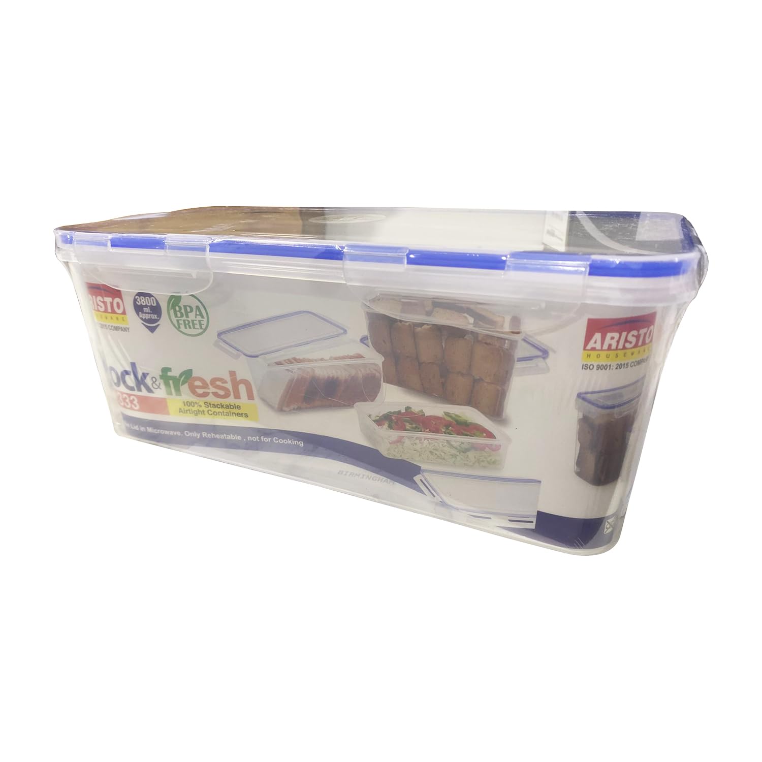 297 CLIP & LOCK AIRTIGHT BREAD BIN FOOD CONTAINER STORAGE BOX FREEZE MICROWAVE (bread bin 3.8 Litre)