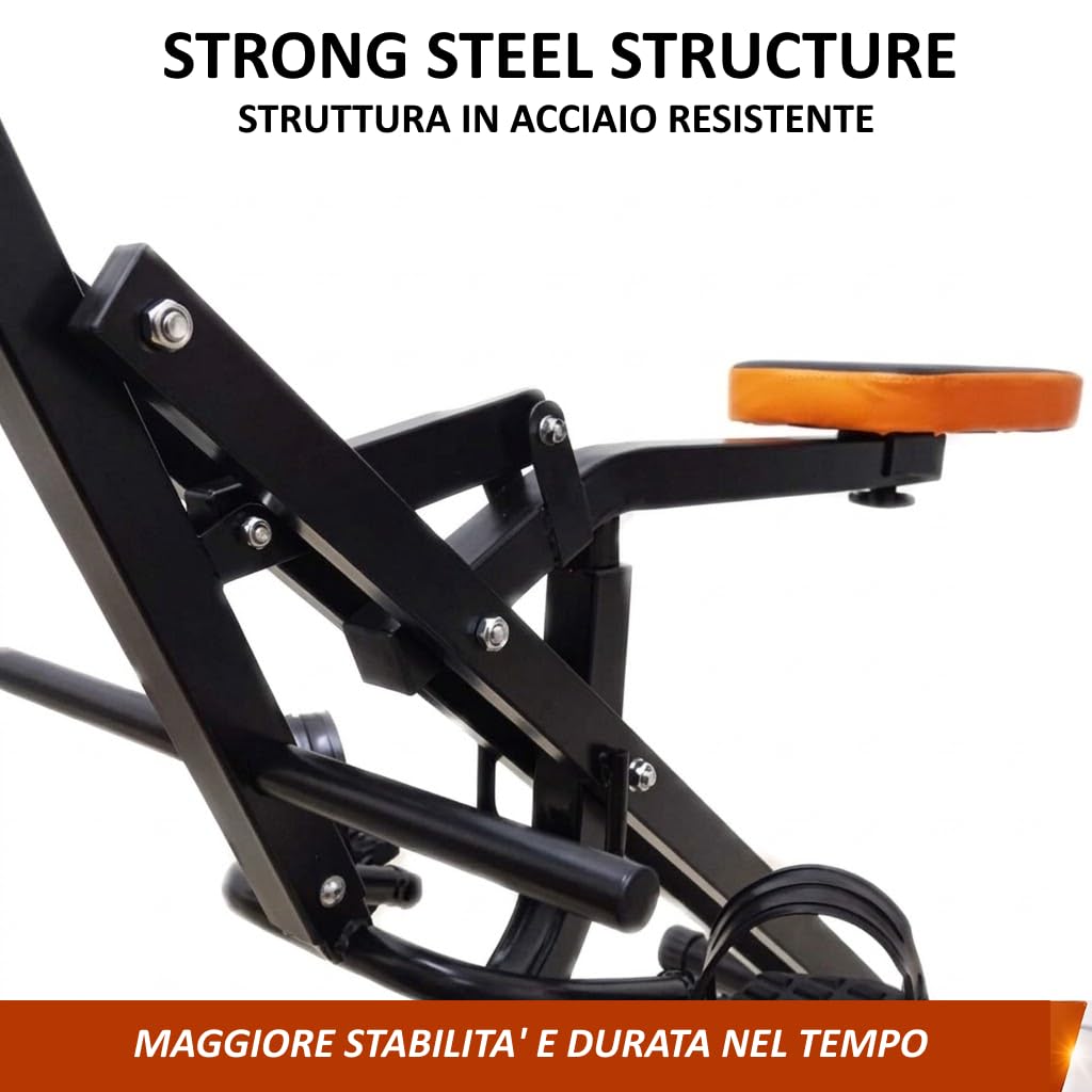 Total Power Body Crunch Multifunzionale con Display LCD – Attrezzo Home Fitness Total Body per Addominali, Glutei, Gambe, Braccia e Pettorali – Nuova Versione Rinforzata Più Robusta