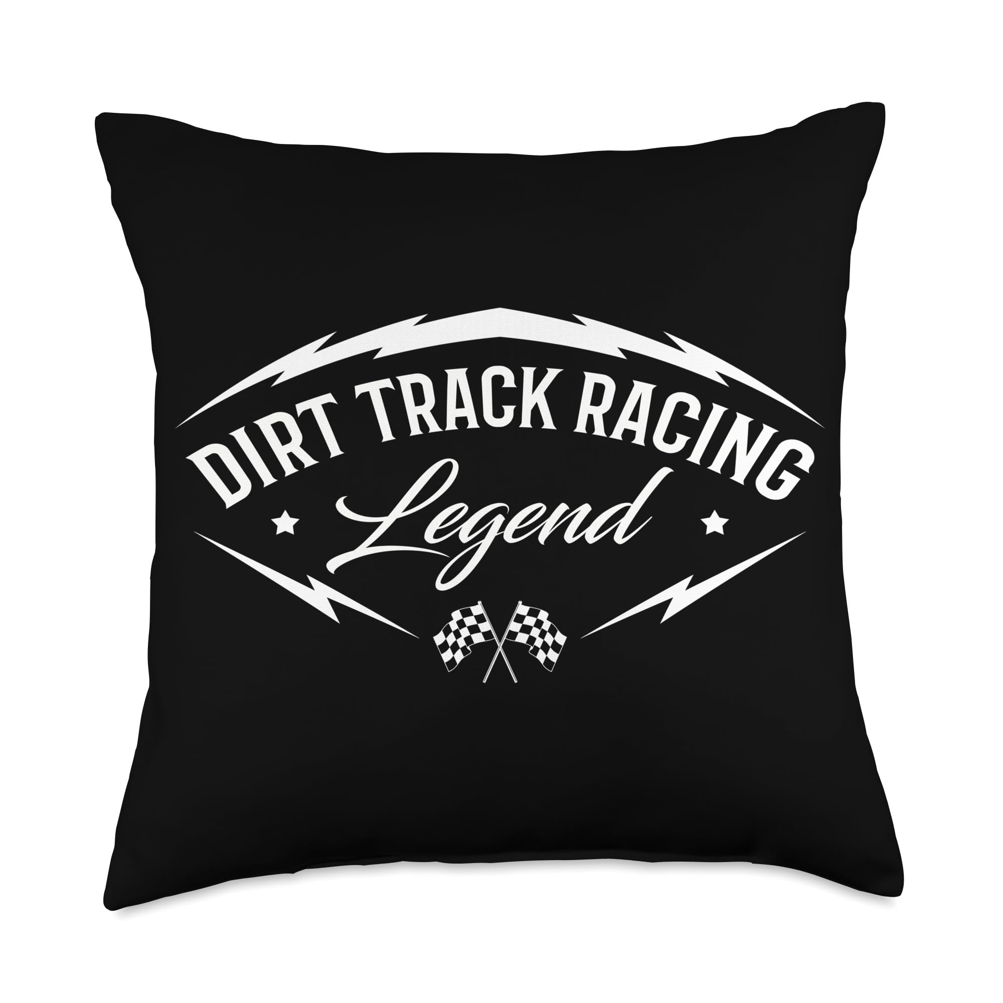 Dirt Track Racing Legend Racer Race Car Bike Biker Driver Throw Pillow