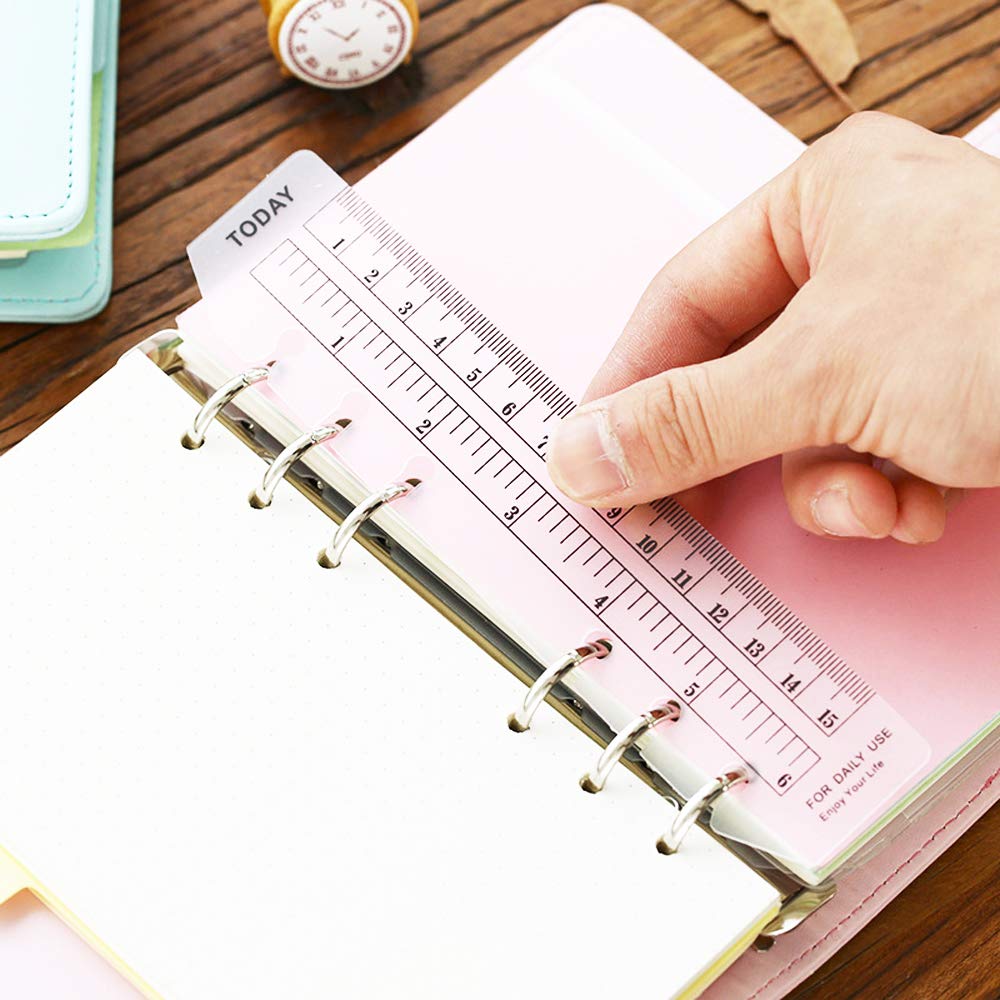 Notebook Ruler Snapklik.com : JKJF 4 Pcs Plastic Page Marker Snap-in Bookmark Ruler ...