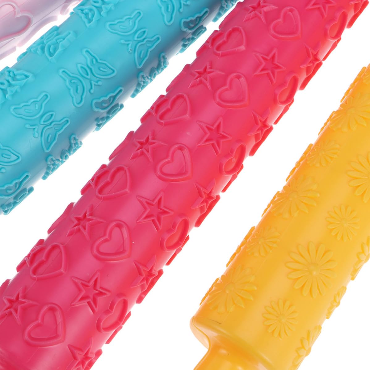 KOMBIUDA Rouleau à Pâtisserie Cuisine Multifonction 8pcs en Plastique Facile à Nettoyer Plusieurs Styles pour Décoration de Gâteau pour Pâte à Pétales et Argiles Plusieurs Styles