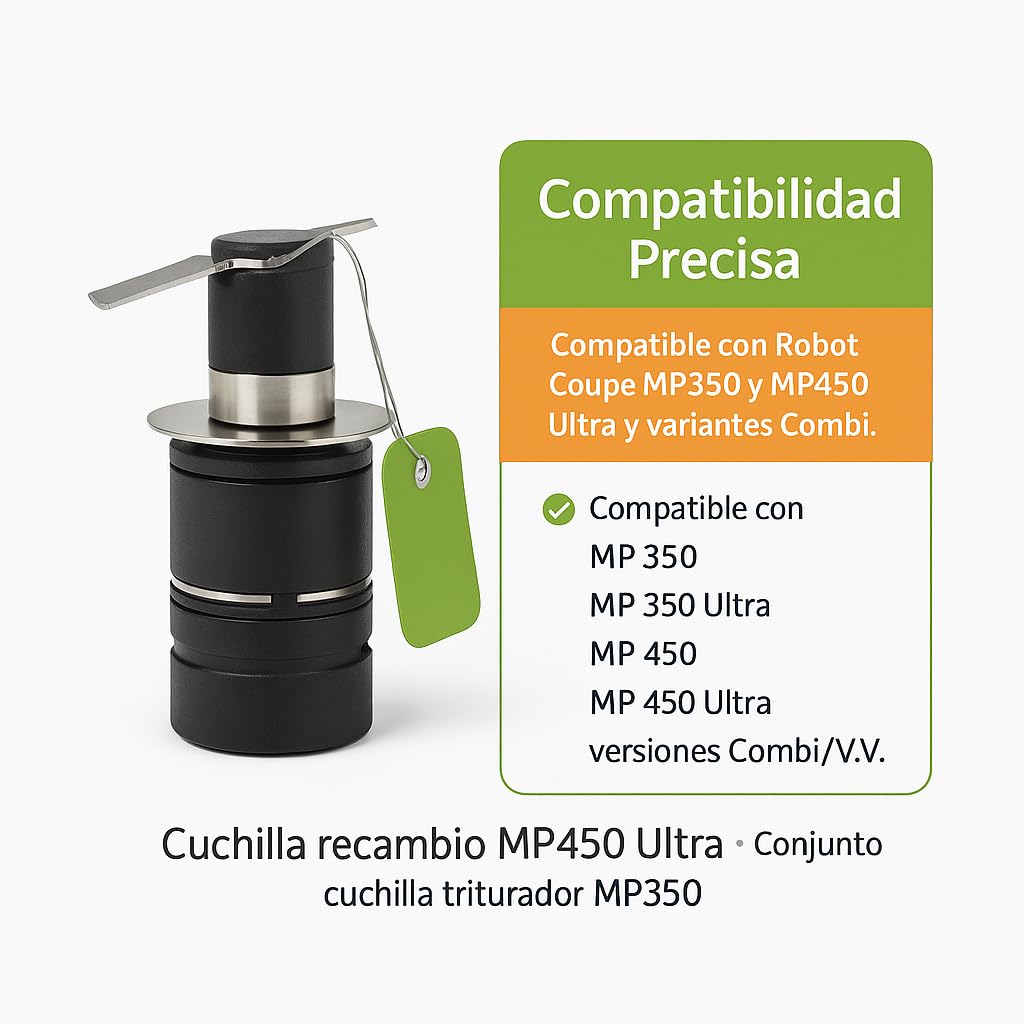 Conjunto Cuchilla Triturador MP450 Ultra RC39337 Compatible con MP350 Profesional Hostelería Accesorio Batidora de Mano Repuesto Original Afilado Preciso Montaje Acero Templados