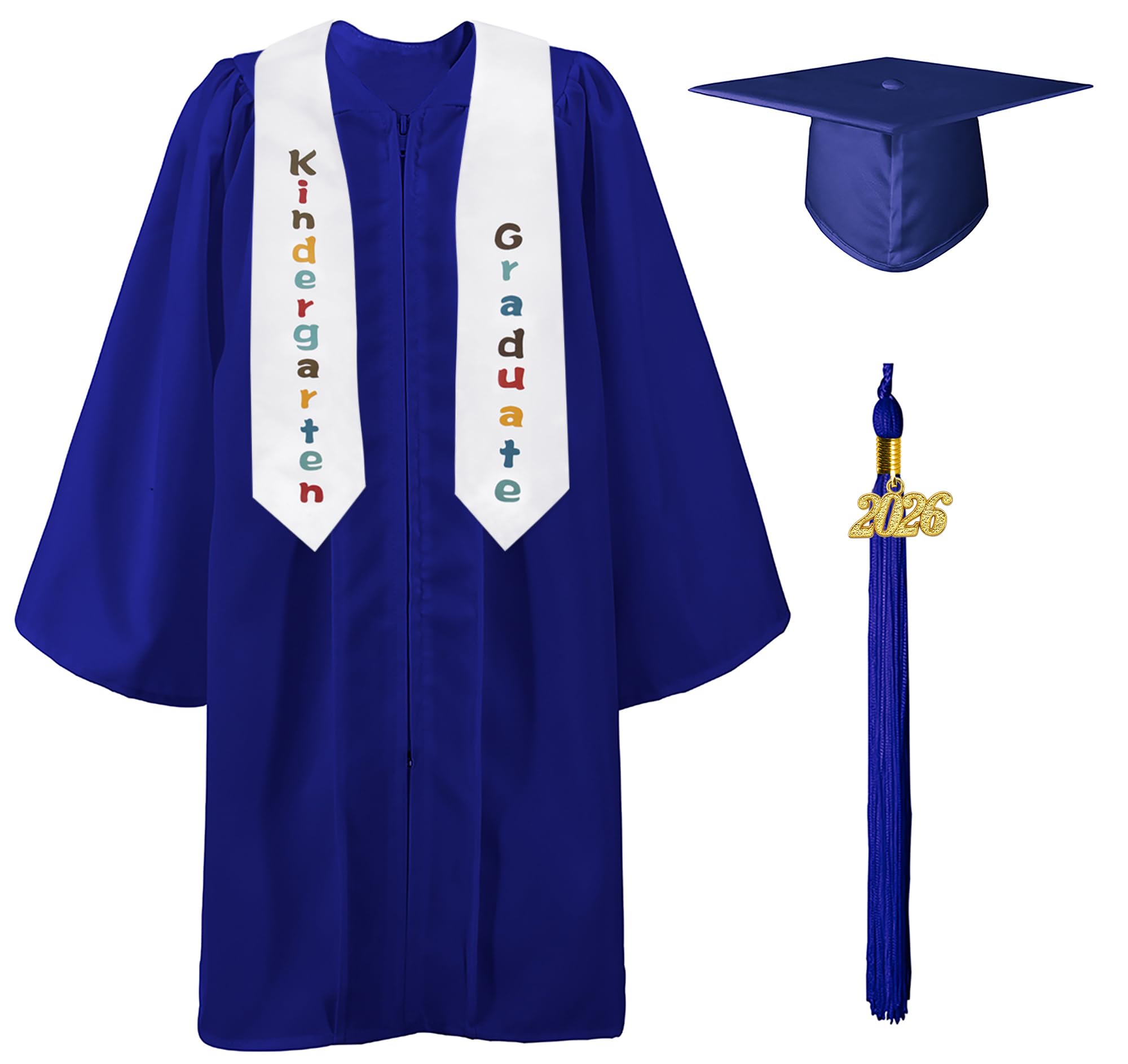 GraduatePro Kindergarten Graduation Cap and Gown Stole Package 2026 Tassel Set for Kids