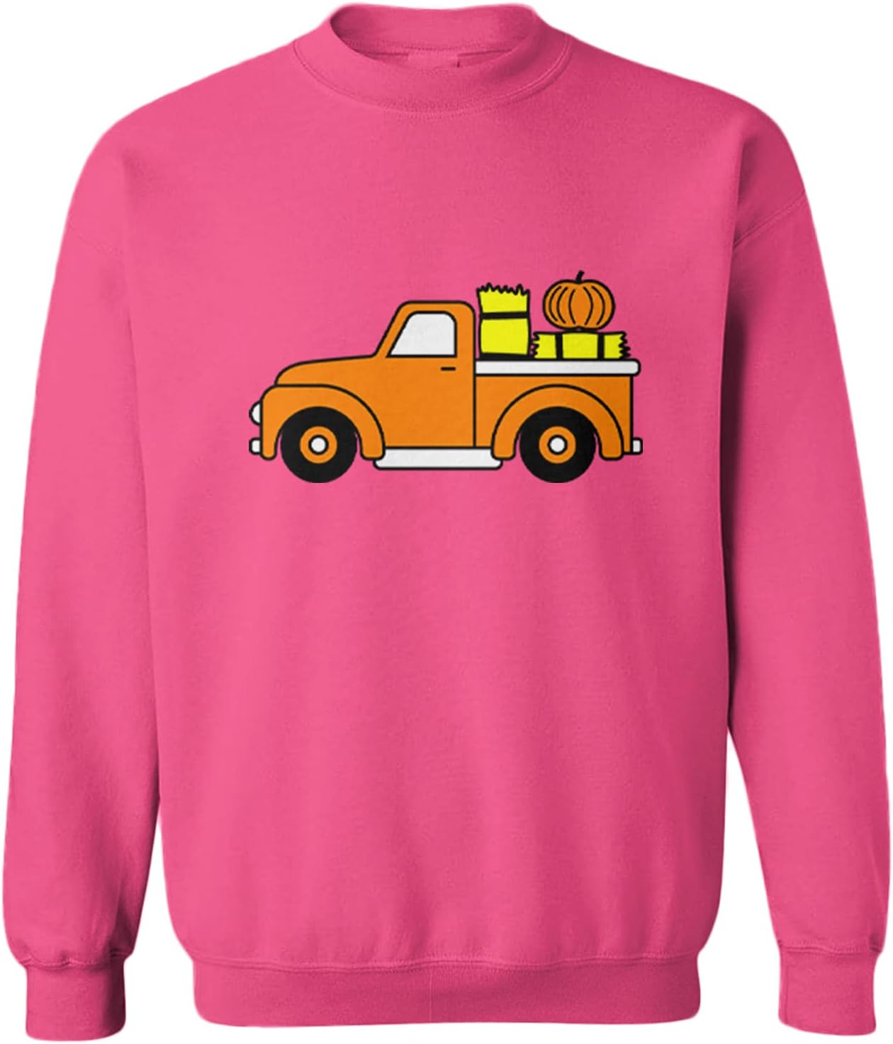 Fall Pickup Truck - Hay Ride Pumpkins Toddler Fleece Crewneck Sweater