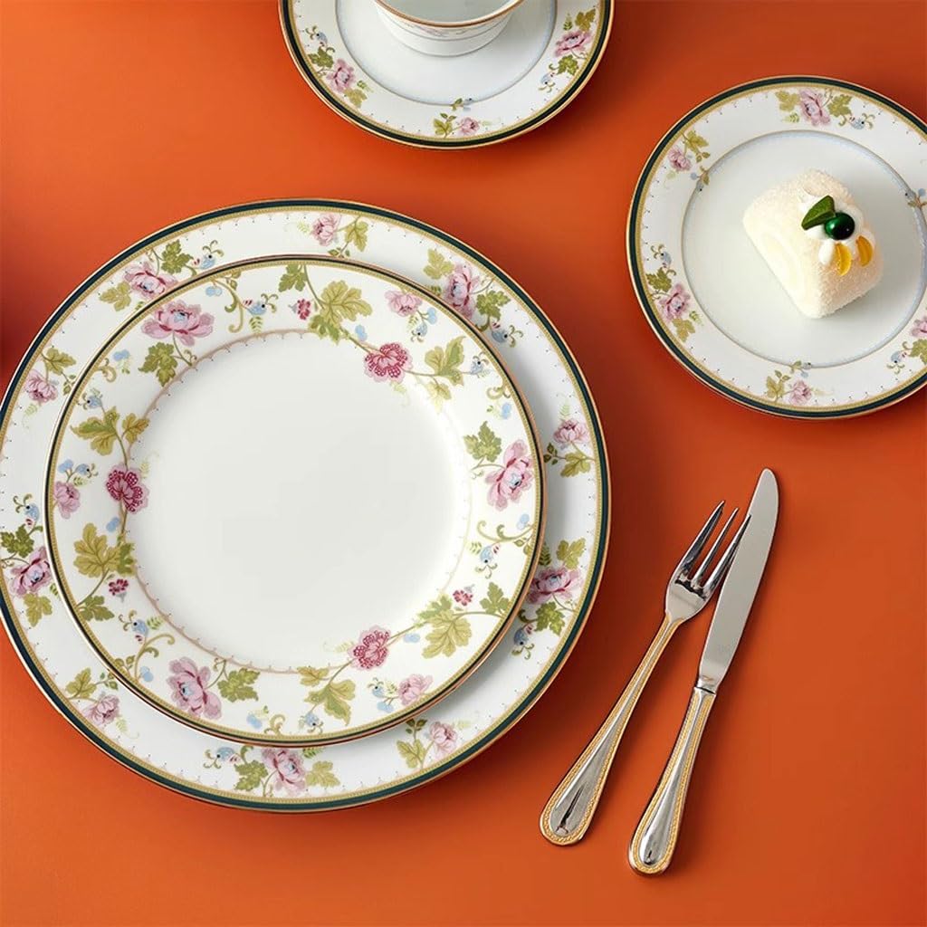 Wykwintny wysokiej klasy ceramiczny talerz obiadowy – elegancka zastawa stołowa na owoce i przekąski wysokiej jakości domowe talerze do jadalni stylowa zastawa stołowa na specjalne okazje