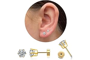 CZ Screw Back Stud Earrings 5mm