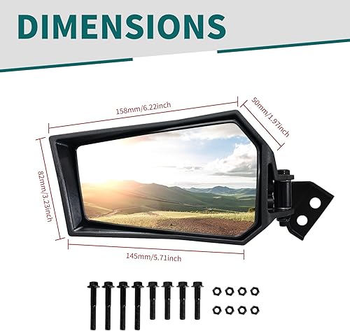 Miniatura 5 de Espejos laterales retrovisores compatibles con Polaris RZR XP XP4 1000TurboS 900S 1000 2014-2023, accesorios ajustables plegables retrovisores