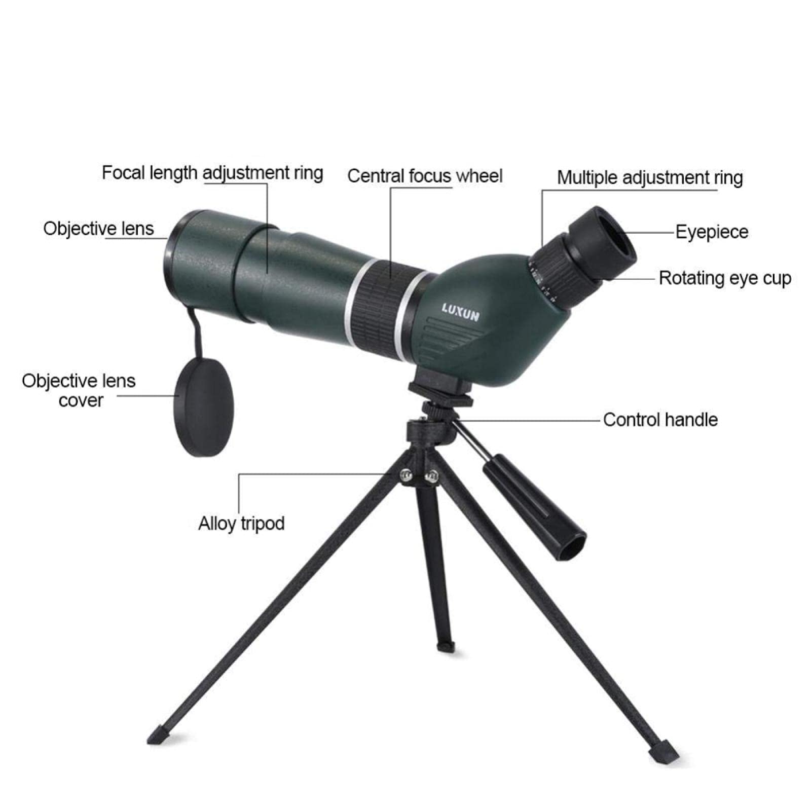 Zoom Telescopio Monoculare 15-45X60 Hd Impermeabile Per Birdwatching Con Cannocchiale Da Caccia Con Treppiede Occhio Angolato Di 45 Gradi Occhio Angolato Di 45 Gradi