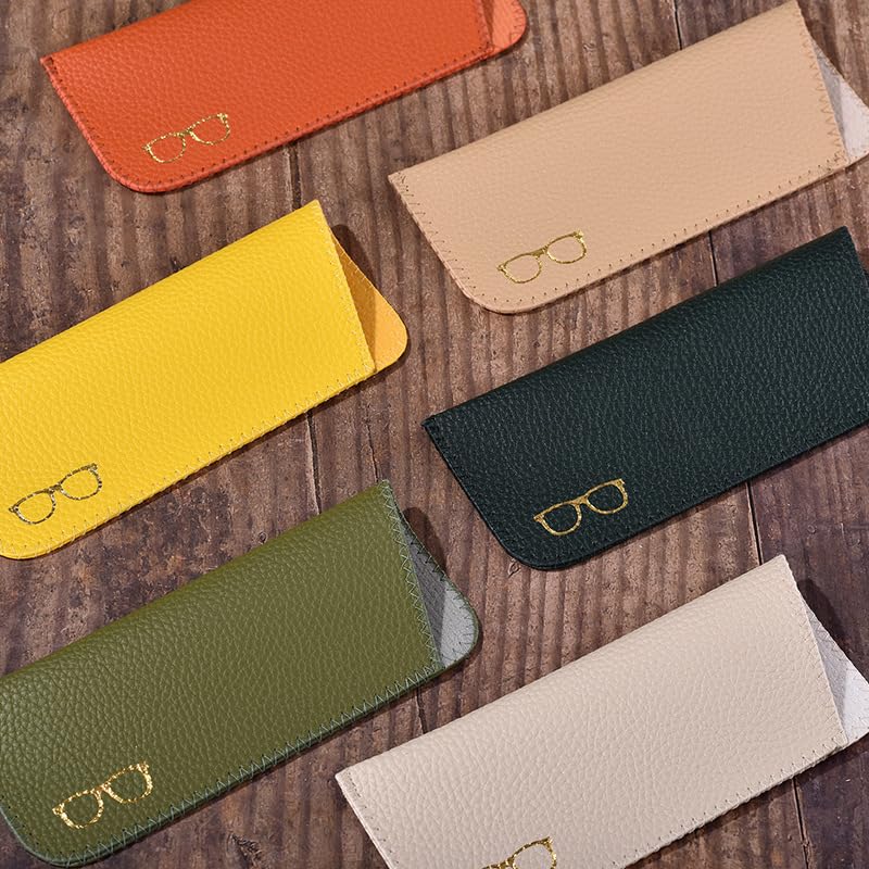 Image of K Luxury Women's Eyeglass Case Leather Soft Holder Pocket Cases Slim Travel Pouch for Sunglasses Eyeglasses Readers