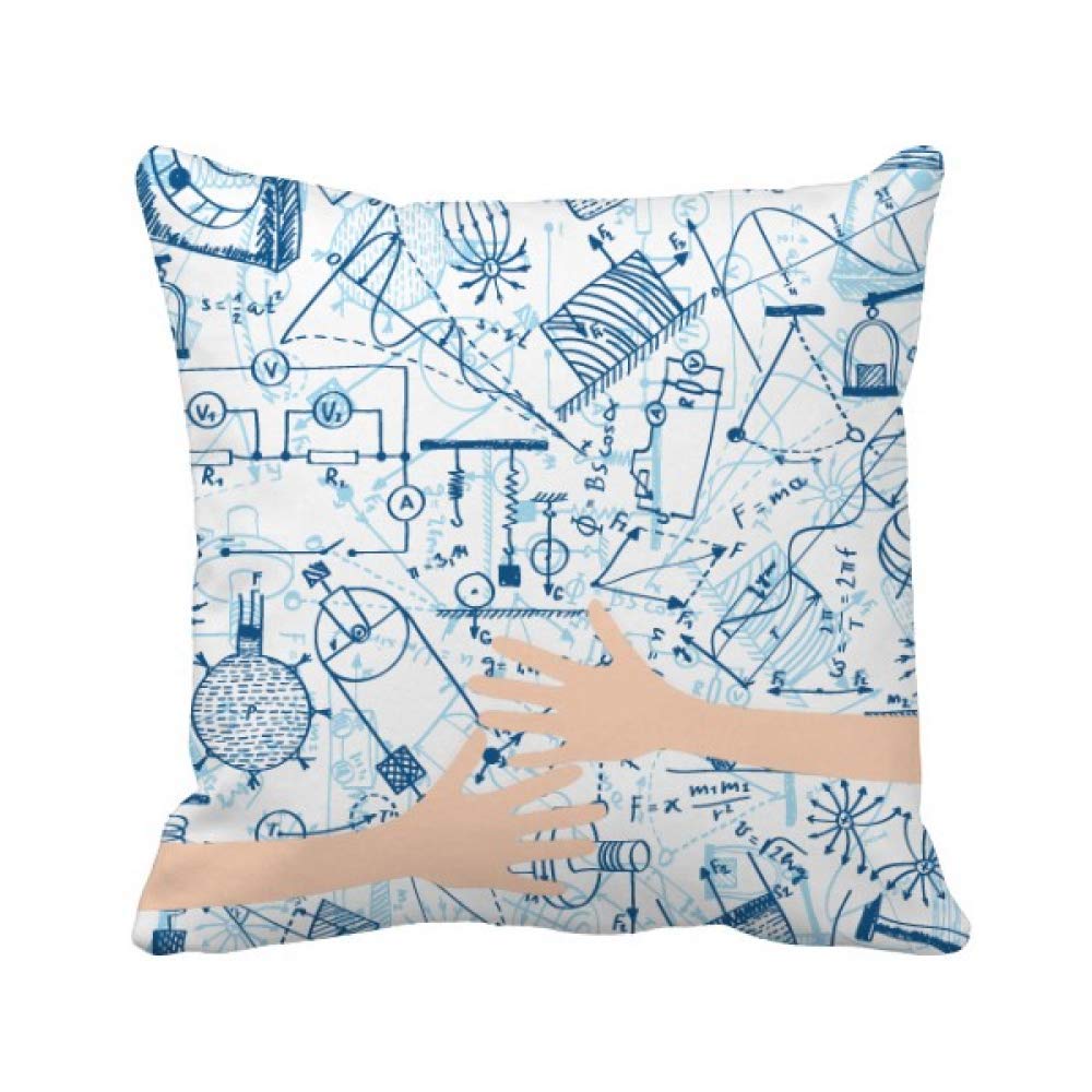 Physique mécanique électromagnétique coussin de couvrir bleu câlin déco