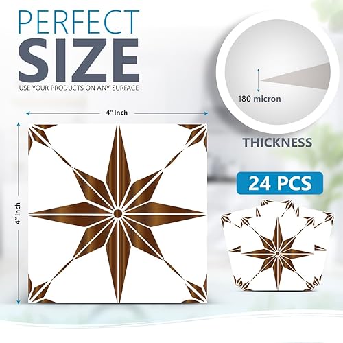 Miniatura 2 de Adhesivos para azulejos Mi Alma, 24 unidades, Talavera, plantillas de pared, calcomanías para despegar y pegar, fácil aplicación, ideal para baño,