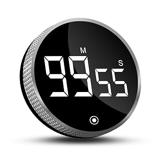 CNMTCCO Digital Kitchen Timer with LED Display, Magnetic Countdown and Count Up Timer for Cooking, Study, Pomodoro, Classroom and Gym, Rotary Productivity Timer with Adjustable Volume - Amazon product rated Grade B