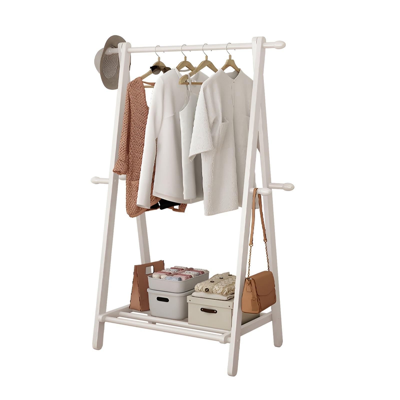 Porte-pantalons coulissant en acier avec barre de suspension amovible