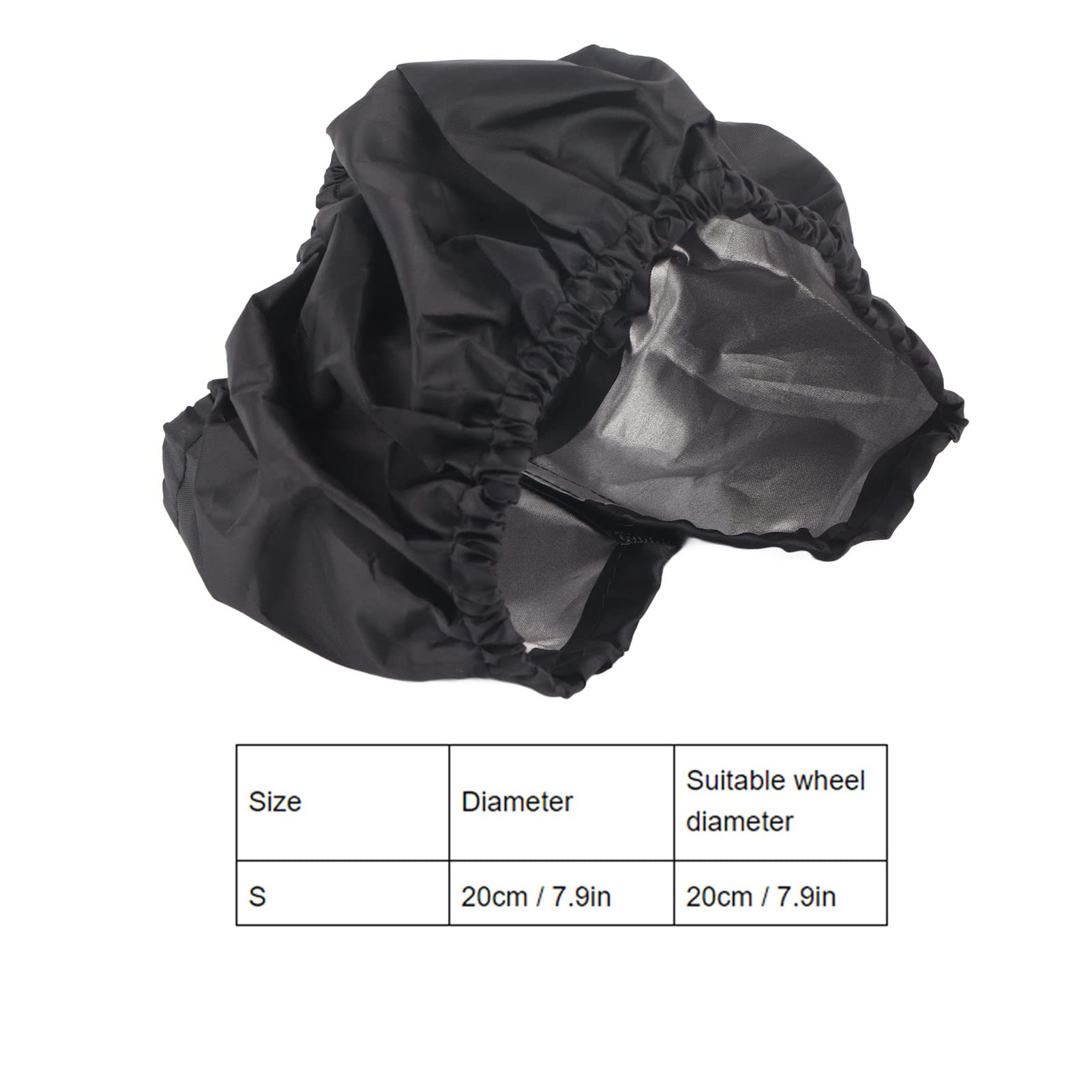 Baby Stroller Wheel Cover, 4Pcs Inf Stroller Wheel, Black Dustproof Oxford Fabric Pram Wheels Covers(S-Black 4 Piece Set)