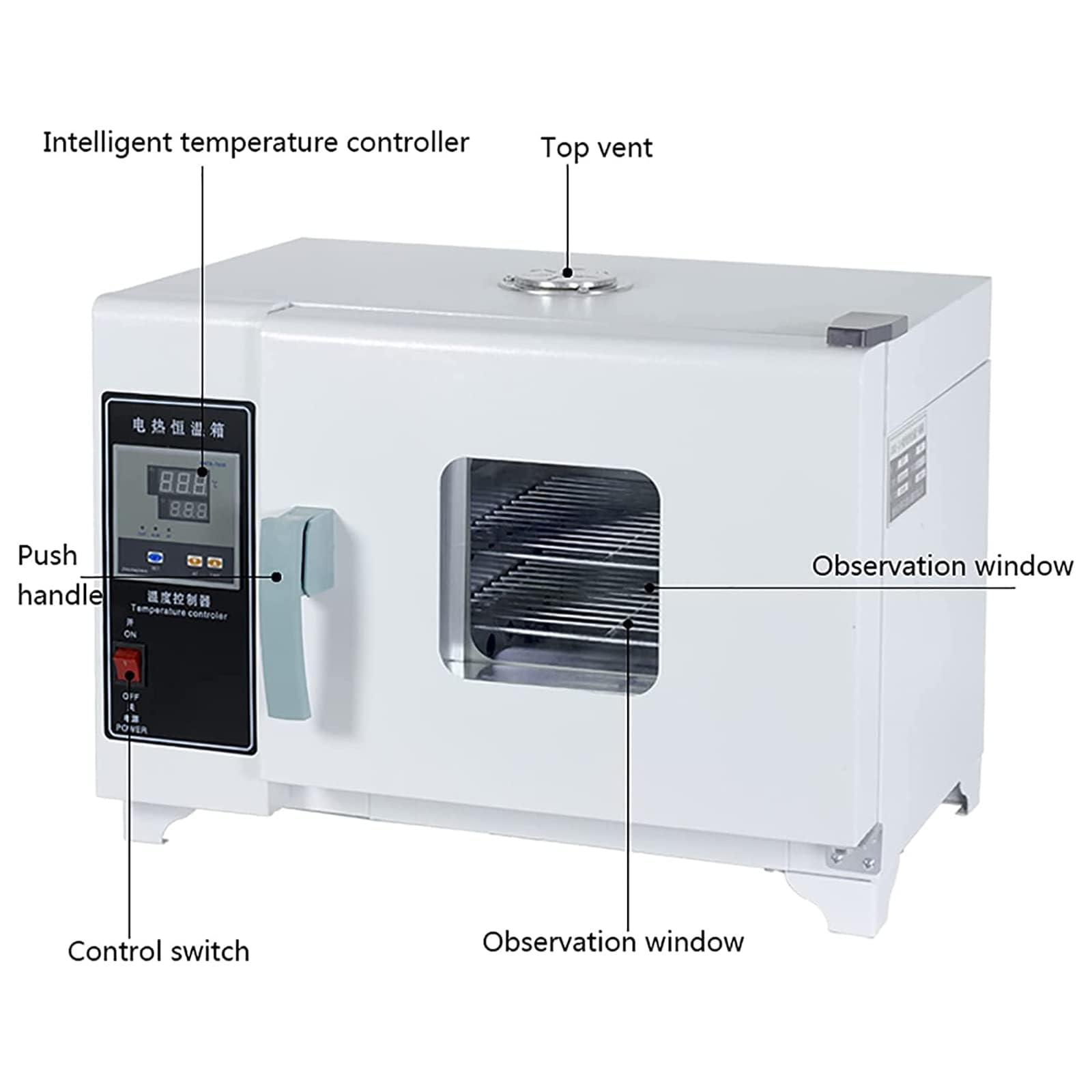 Elektrischer Ofen mit konstanter Temperatur, 15-l-Labor-Trocknungs- und Heizofen, 220 V/RT +10~99 (℃) mit steuerbarem intelligentem Instrument, Keimform für mikrobielle Samen im Labor