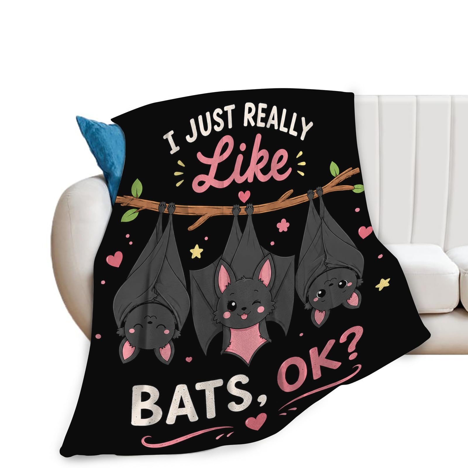 Tijuboni Bat Throw Blanket Gift for Girl 50"X40"