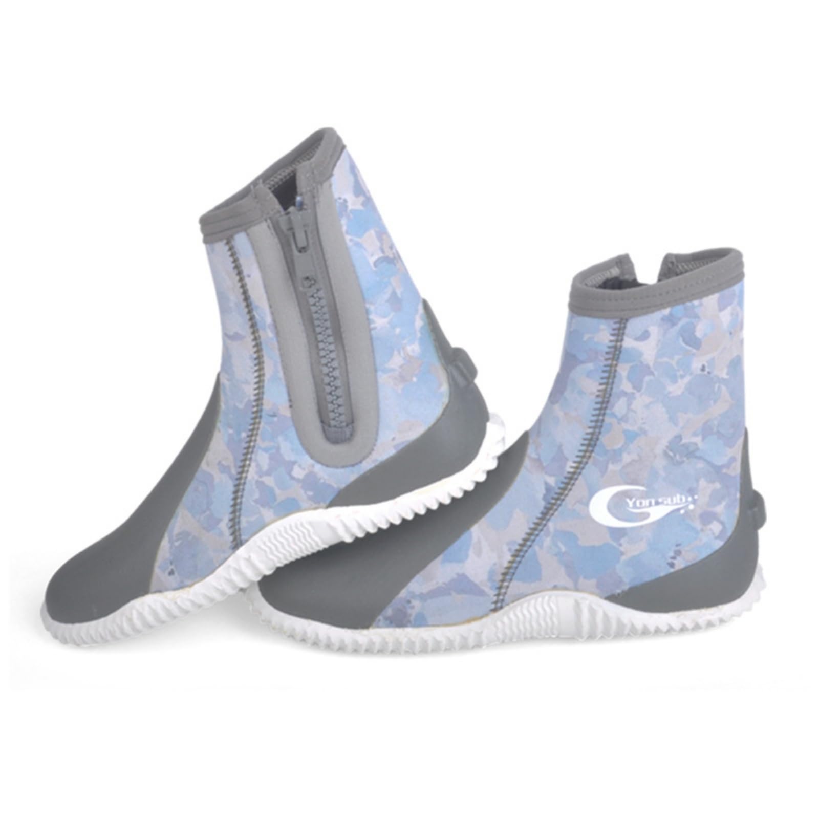 TISHITA Stivali da Immersione Impermeabili Calzari Sub Neoprene Scarpe Acquatiche Stivaletti Termici Antiscivolo Materiale Neoprene 5mm con Suola in Gomma, Mimetico 027, 45 | Antiscivolo, Calzari da Sub con Suola, Termici, per Snorkeling, Subacquei, Pesca