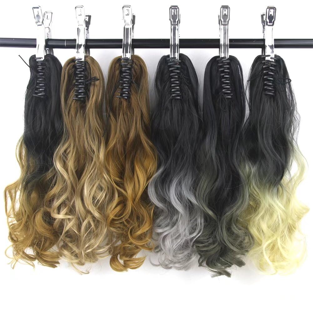 LaLuLoLi Long Wavy Synthetic Ponytail Hair Extensions Curly Claw Clip in Ponytail Hair Extensions Wig with Clip for Women Girl (24" - Image 4