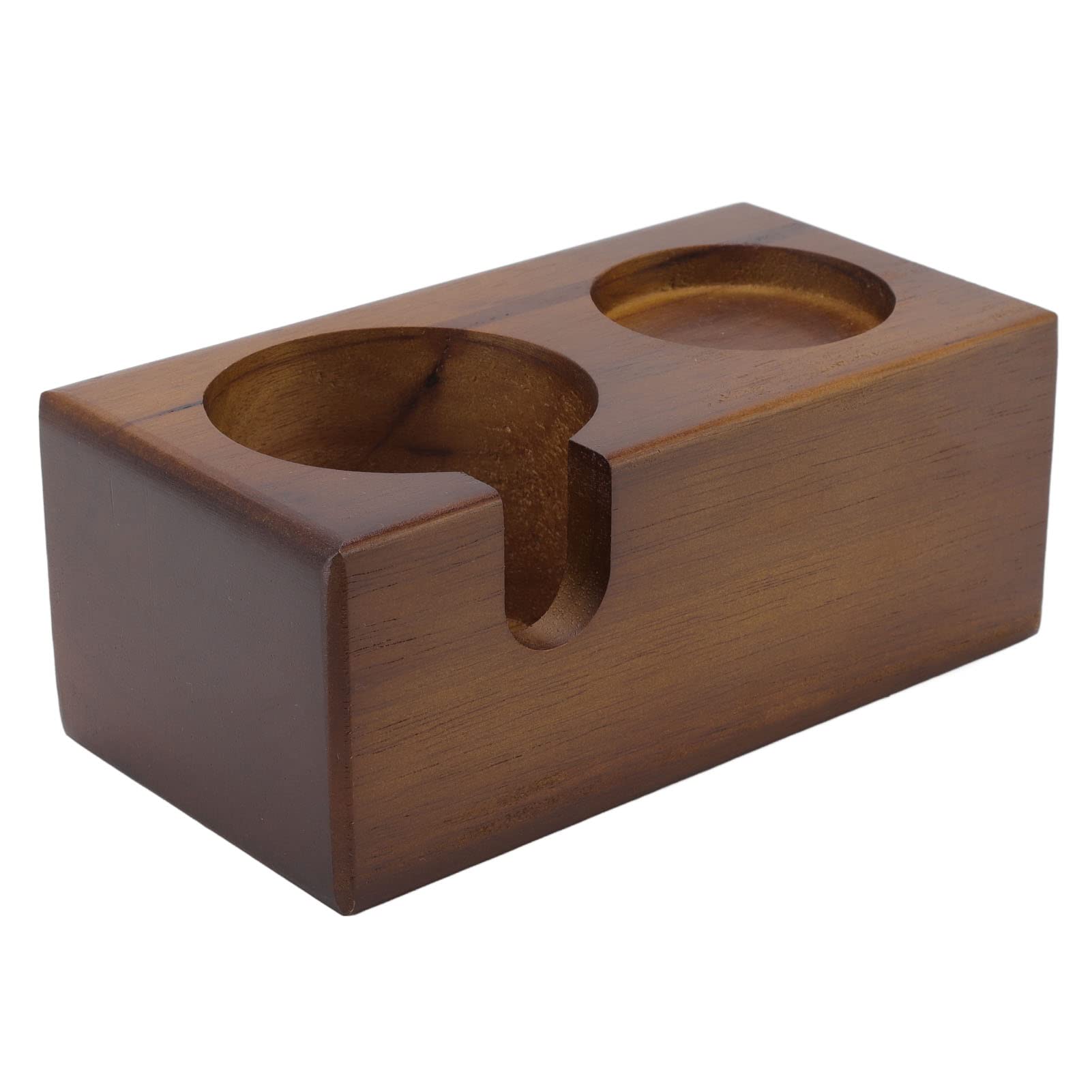 Base del Soporte de la Estación de Apisonamiento de la Barra de la Manija del Soporte del Tamper del café con Tampers del Soporte del Cartel de Madera (Marrón)