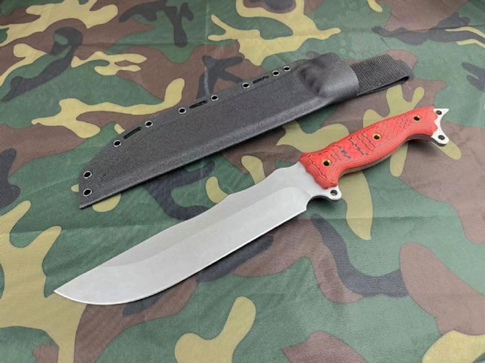 Genérico TEERMA PA6 Cuchillo Supervivencia Caza Monte bushcraft Camping Outdoor Campo - Con vaina cutánea, Se utiliza principalmente para la caza y el senderismo.