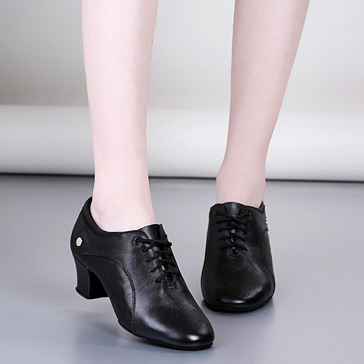 Zapatos de Baile Latino para Mujer Ligero Flexible Cerrados Zapatos de Moderno salón Salsa Chacha Tango 5cm Tacón