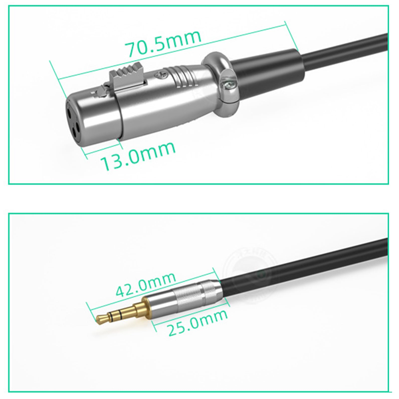 Cable adaptador divisor en Y de 3,5 mm a doble de 3 pines para amplificadores, consolas de mezcla, micrófonos, 15 cm-10 m