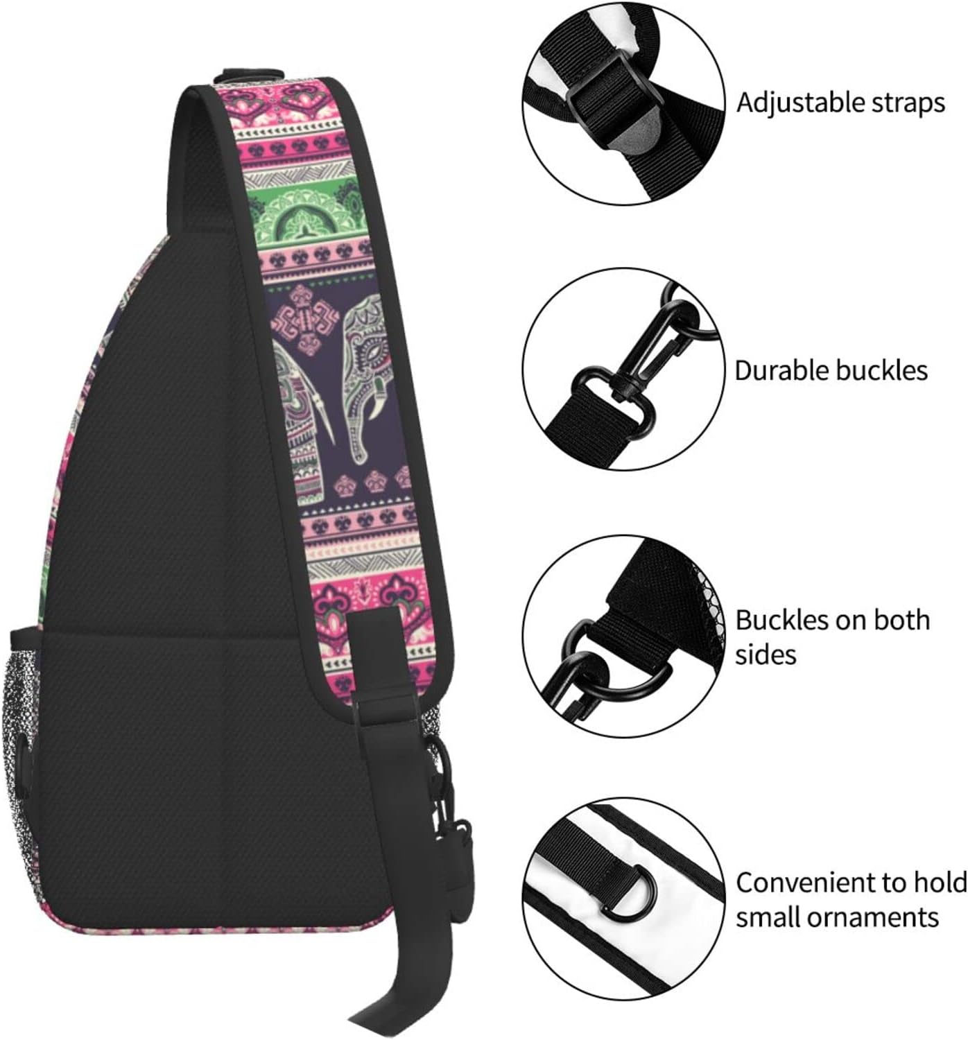 Elephant Sling Bag Crossbody Travel Hiking Chest Backpack Shoulder Daypack for Women Men - Image 5