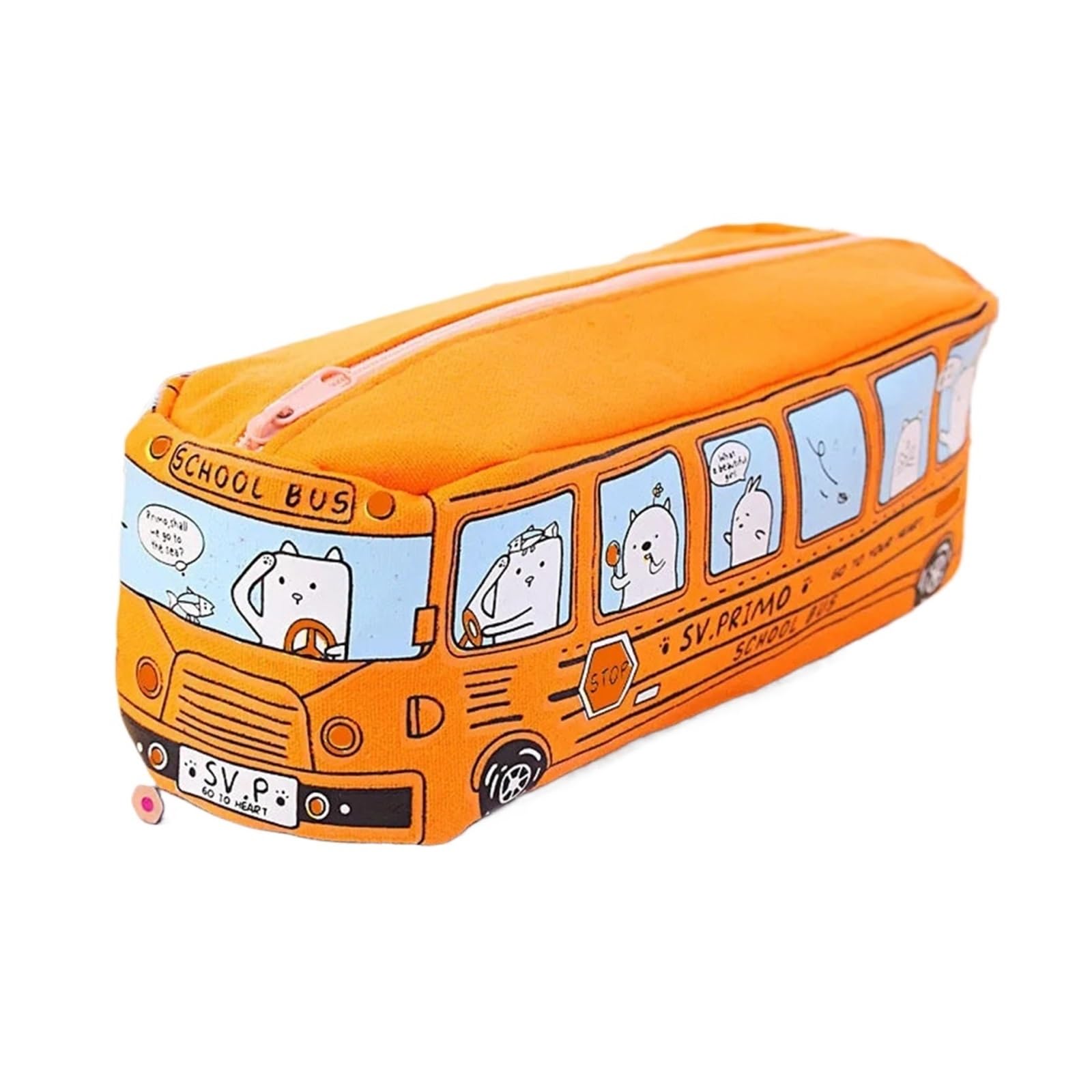 Astuccio for scuola e ufficio | Organizzatore creativo, di grande capacità, for cartoni animati, studenti e cancelleria(Orange)