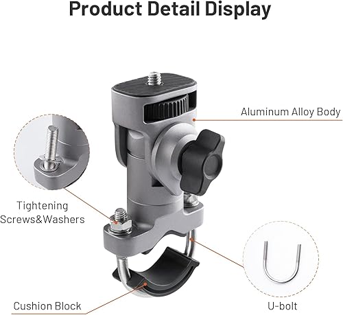 Miniatura 5 de PGYTECH CapLock - Soporte de aleación de aluminio para Insta360 Ace Pro 2X5X4X3, soporte de bicicleta de motocicleta con rosca de 14 pulgadas para