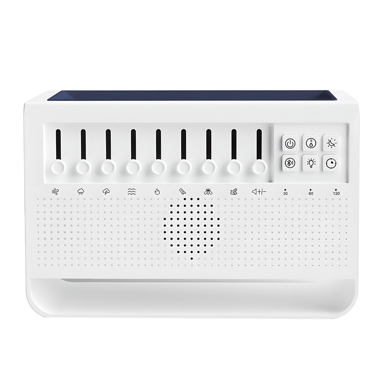 Macchina del rumore bianco con luce notturna e umidificatore, macchina audio USB portatile con 8 suoni regolabili e jack per cuffie da 3,5 mm per dormire e viaggiare