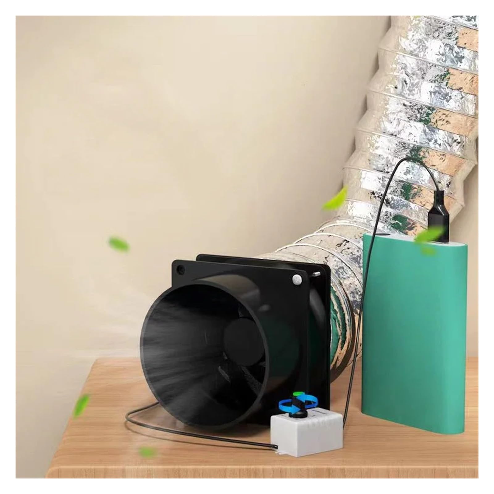 Wentylator liniowy Prosty Mały Okap USB Bez Instalacji Wentylacja Kuchenna Wentylator Wyciągowy Gospodarstwo Domowe Regulowana Prędkość Kanały Wentylatory Wyciągowe(With 1m pipe)