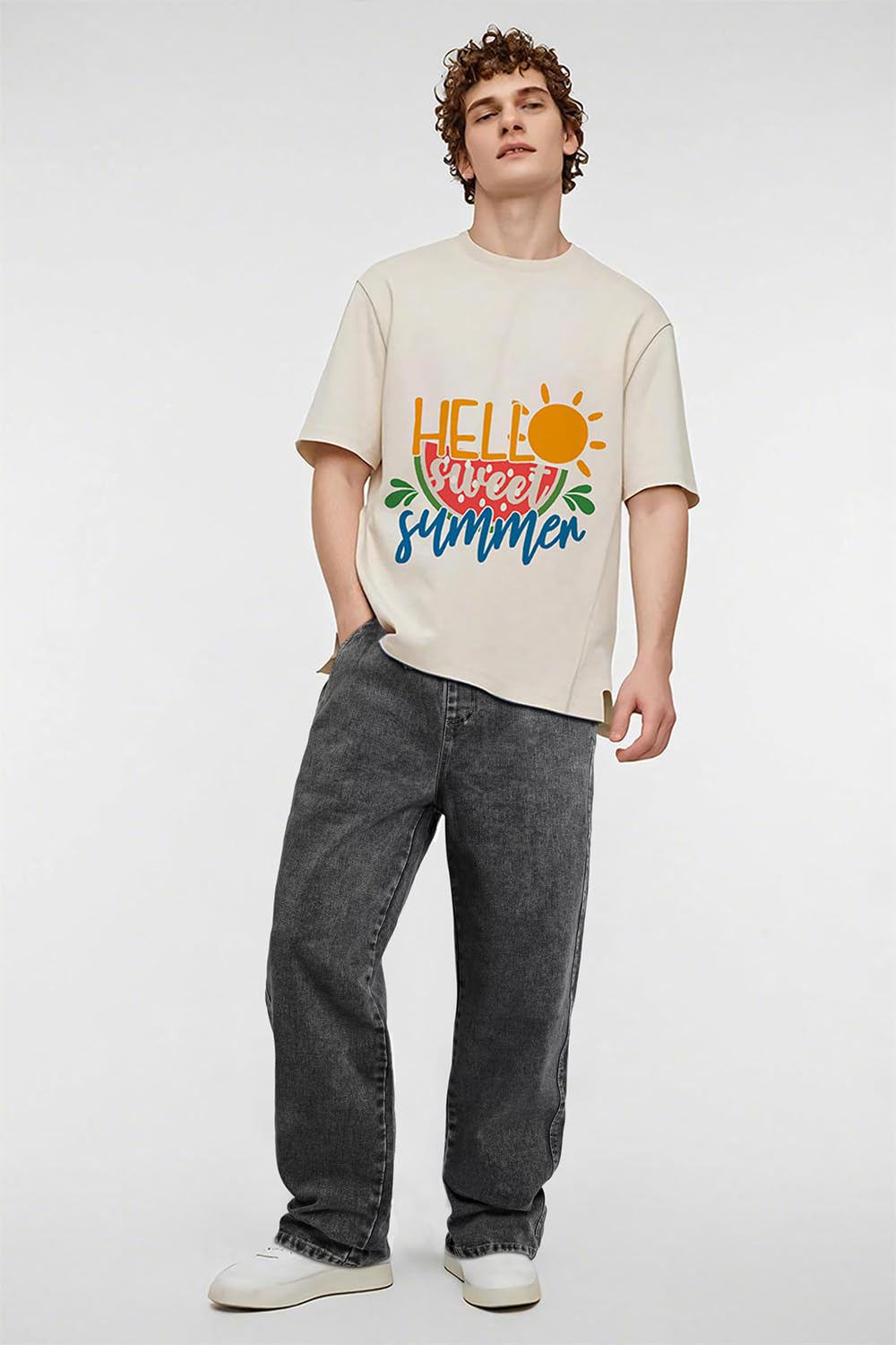 Pantalones de mezclilla apilados para hombre, estilo hip hop, ropa de calle