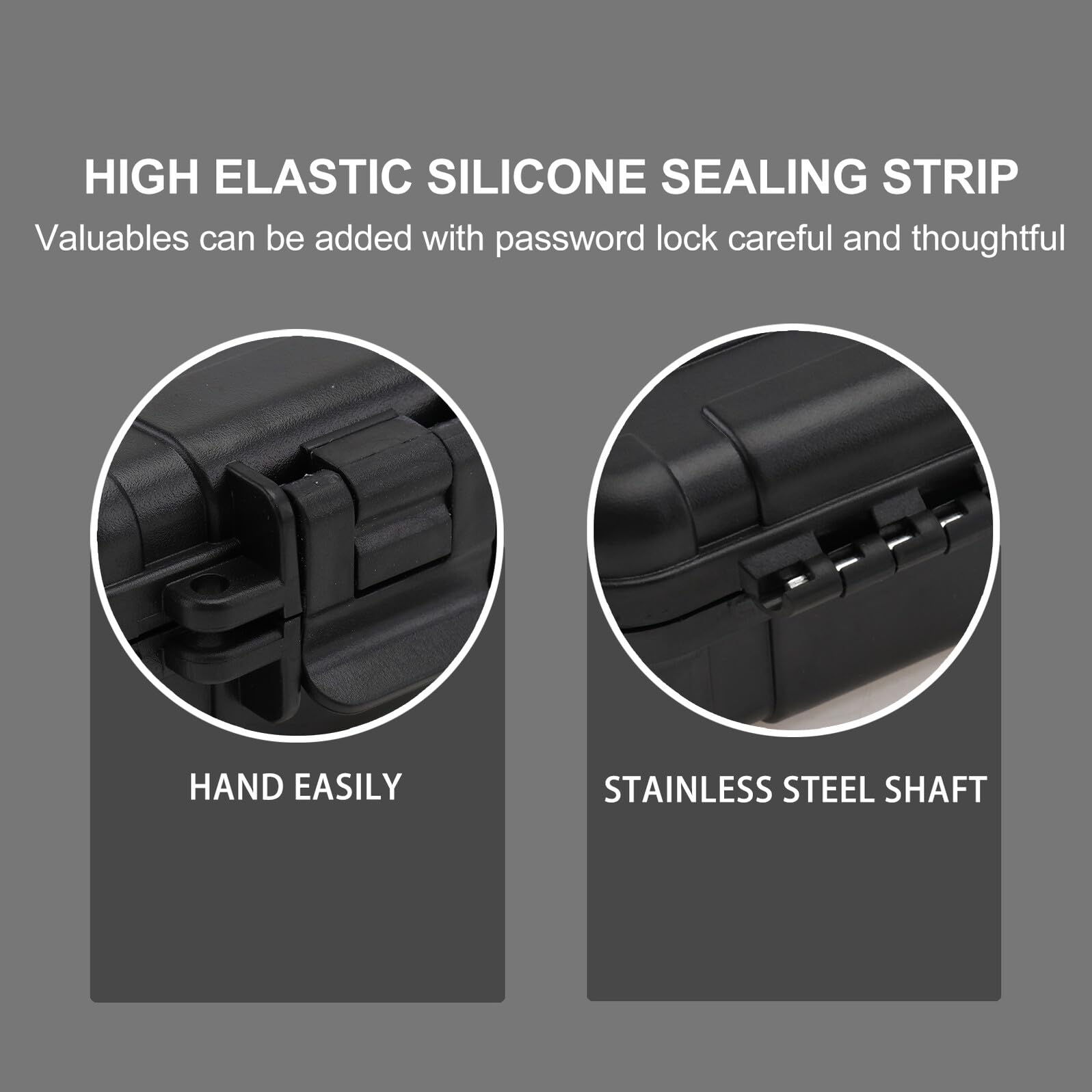 Scatola Portaoggetti Serratura a Combinazione Contenitore Portasigarette e Cassetta degli Attrezzi Portatile in Plastica Rigida Nera Chiusura in Acciaio Inox per Uso Domestico