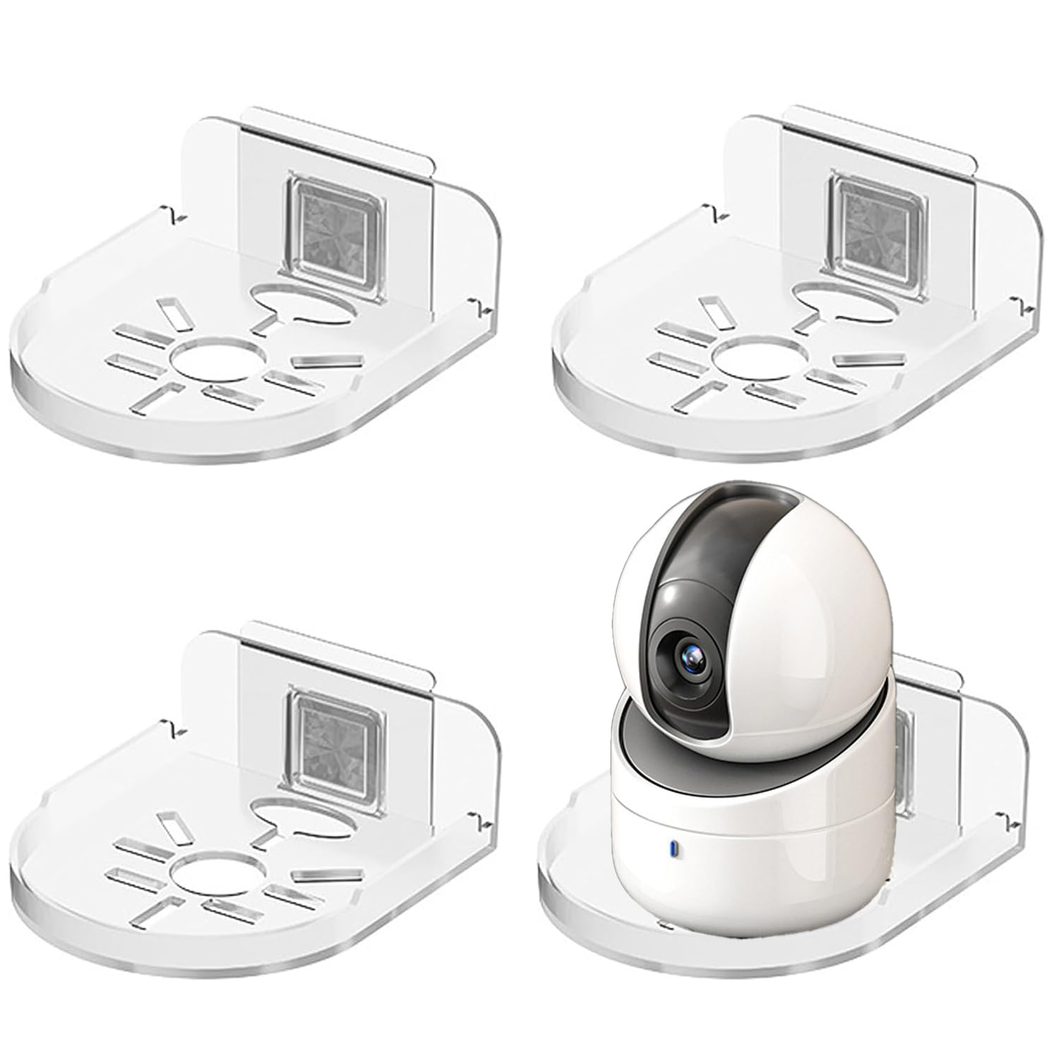 4 Pezzi Supporto Telecamera Parete, Staffa di Montaggio a Parete Adesiva Universale per Telecamera di Sicurezza, Supporto Universale per Telecamera per Montaggio Parete in Interni Esterni