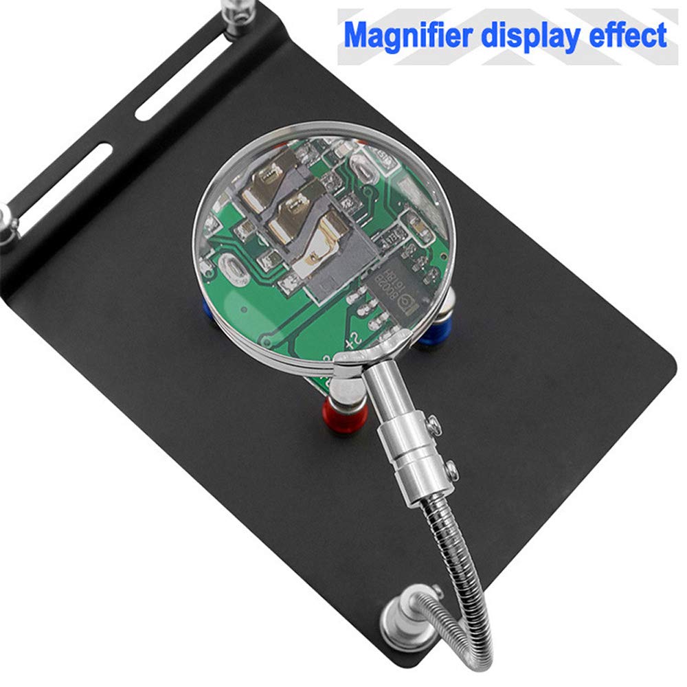 Carte PCB magnétique Clip fixe bras Flexible à souder troisième main loupe verre support de fer à souder outils de réparation