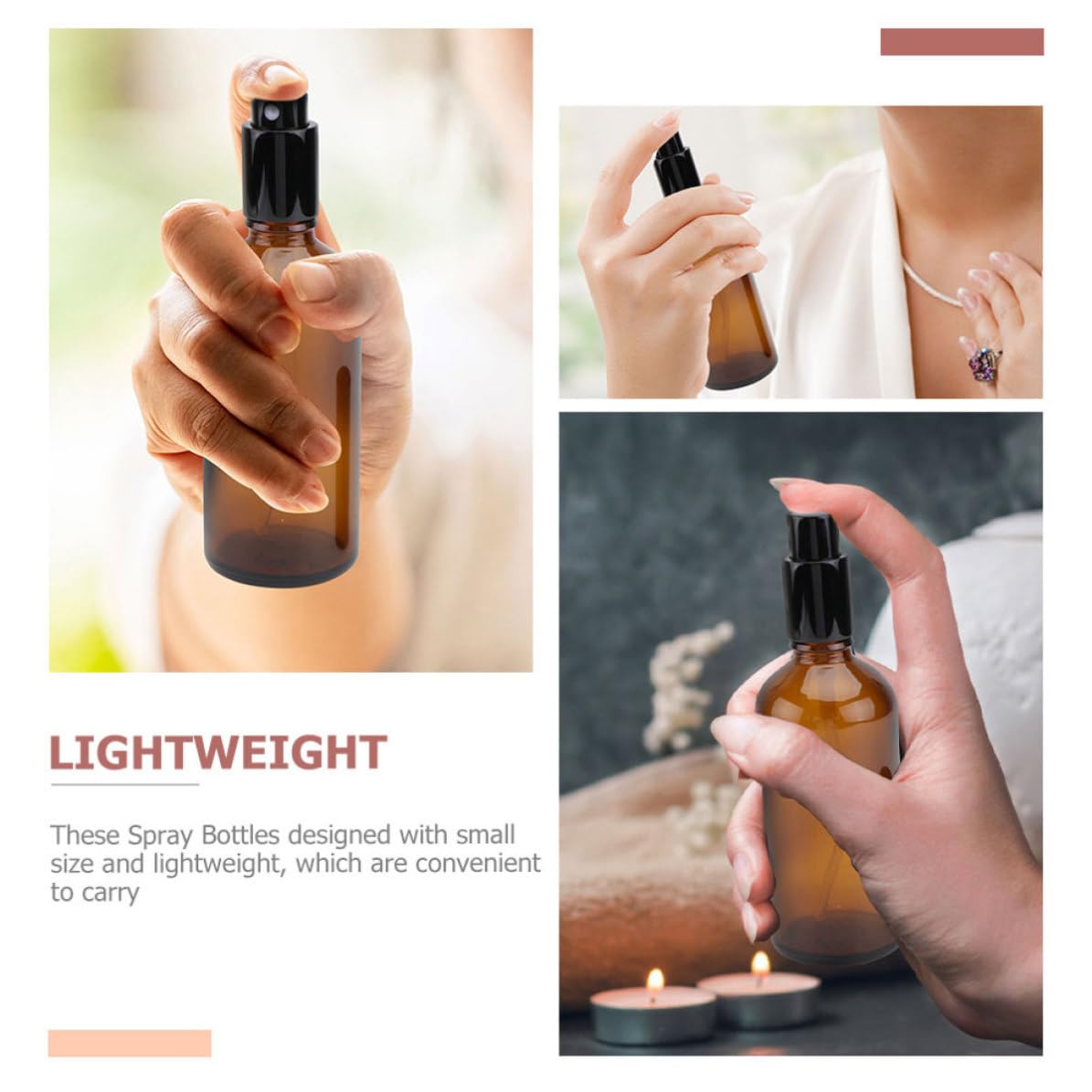 Bottiglie Spray Nebulizzatore Fine 12 Pezzi 30ml Riutilizzabili in Vetro Ambrato per Oli Essenziali per Viaggi e Uso Quotidiano