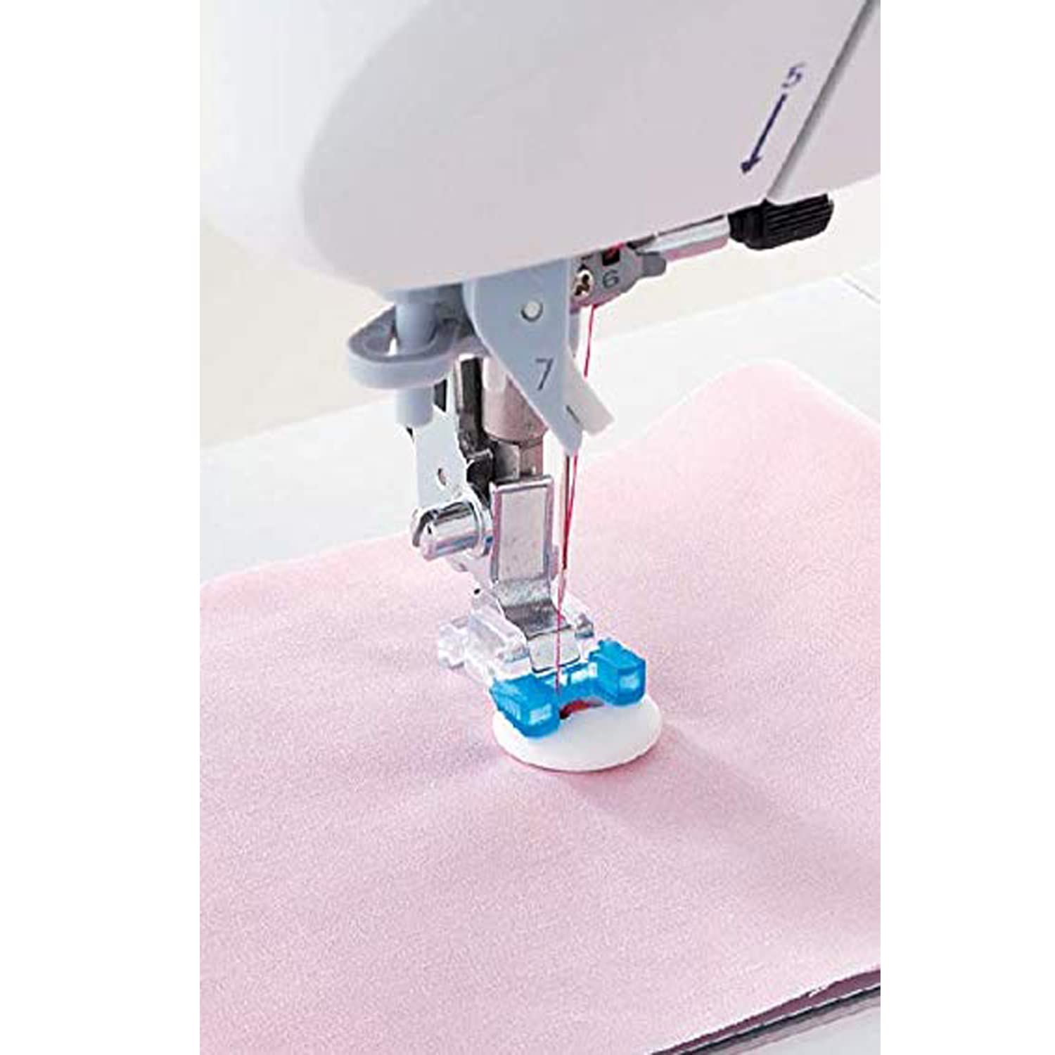 Jasol Button Stitch Plastic Foot Stitch for All Automatic Sewing Machines Snap On Button Presser Foot Suitable for Singer Usha Brother Pack of 1 (Blue Color) — Amazon image 3