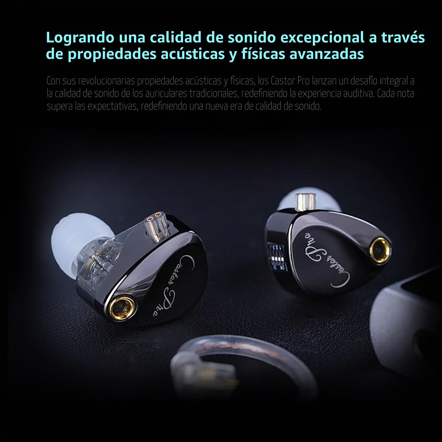 KZ Castor Pro - Monitor de oído de 5 tonos, auriculares de alta fidelidad mejorados, auriculares para juegos con controlador de doble dinámica, cable desmontable 2 pines