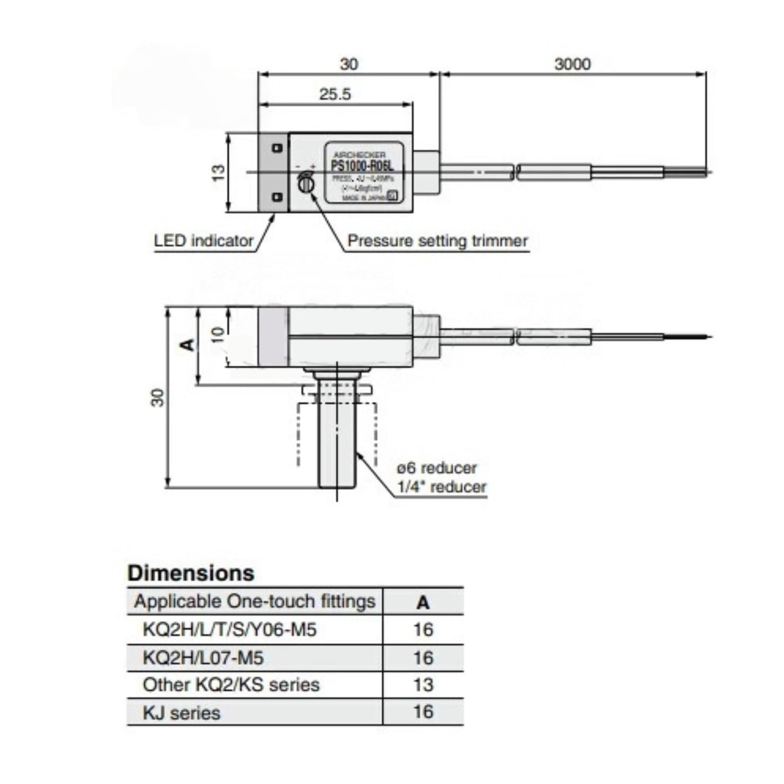 Presostato electrónico PS1000-R06L R06L-Q(PS1100-R06L-Q)