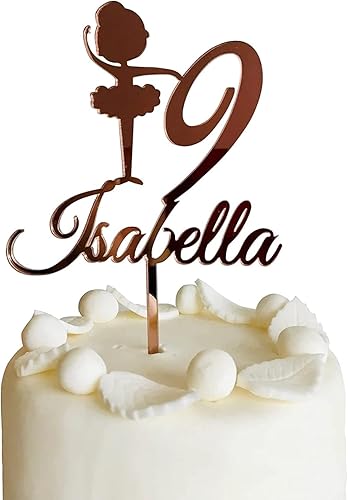 Personalized Cake Topper for Girls, Custom Name and Age, Custom Cake Topper with Ballerina, Birthday Party Decor, Cake Centerpieces, Princess