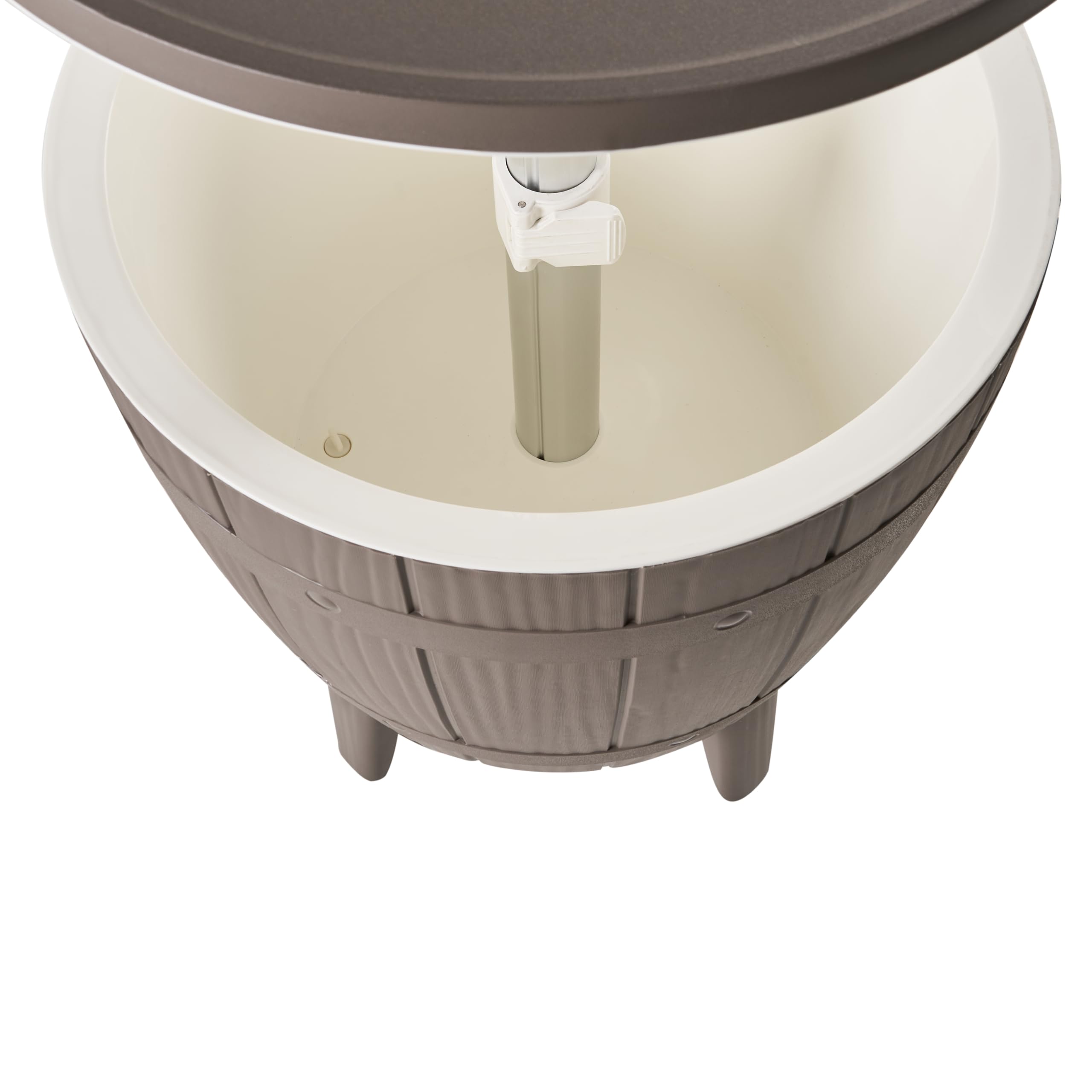 Beliani Mini-Bar de Jardin avec Glacière en Polypropylène Hauteur Réglable Rond 48 cm Taupe Slig