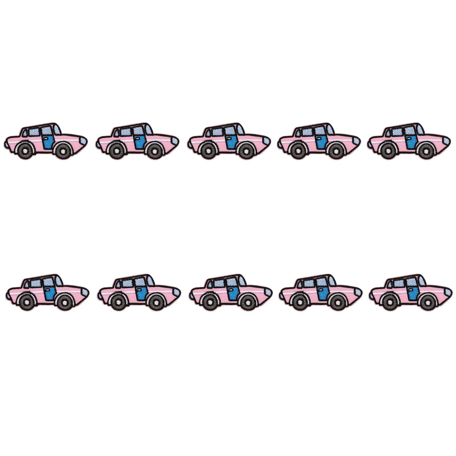 MHADBKH 10Pcs Cartoon Vehicle Iron-on Patches Embroidered Adhesive Appliques for Kids/Adults, Jackets, Backpacks, Hats Washable Fabric Appliques