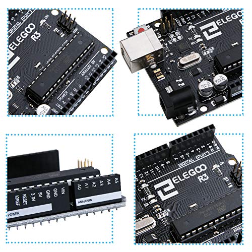 ELEGOO UNO R3 Tarjeta Placa con Cable USB y Microcontrolador Compatible con Arduino IDE Proyectos Cumple con RoHS - Imagen 4