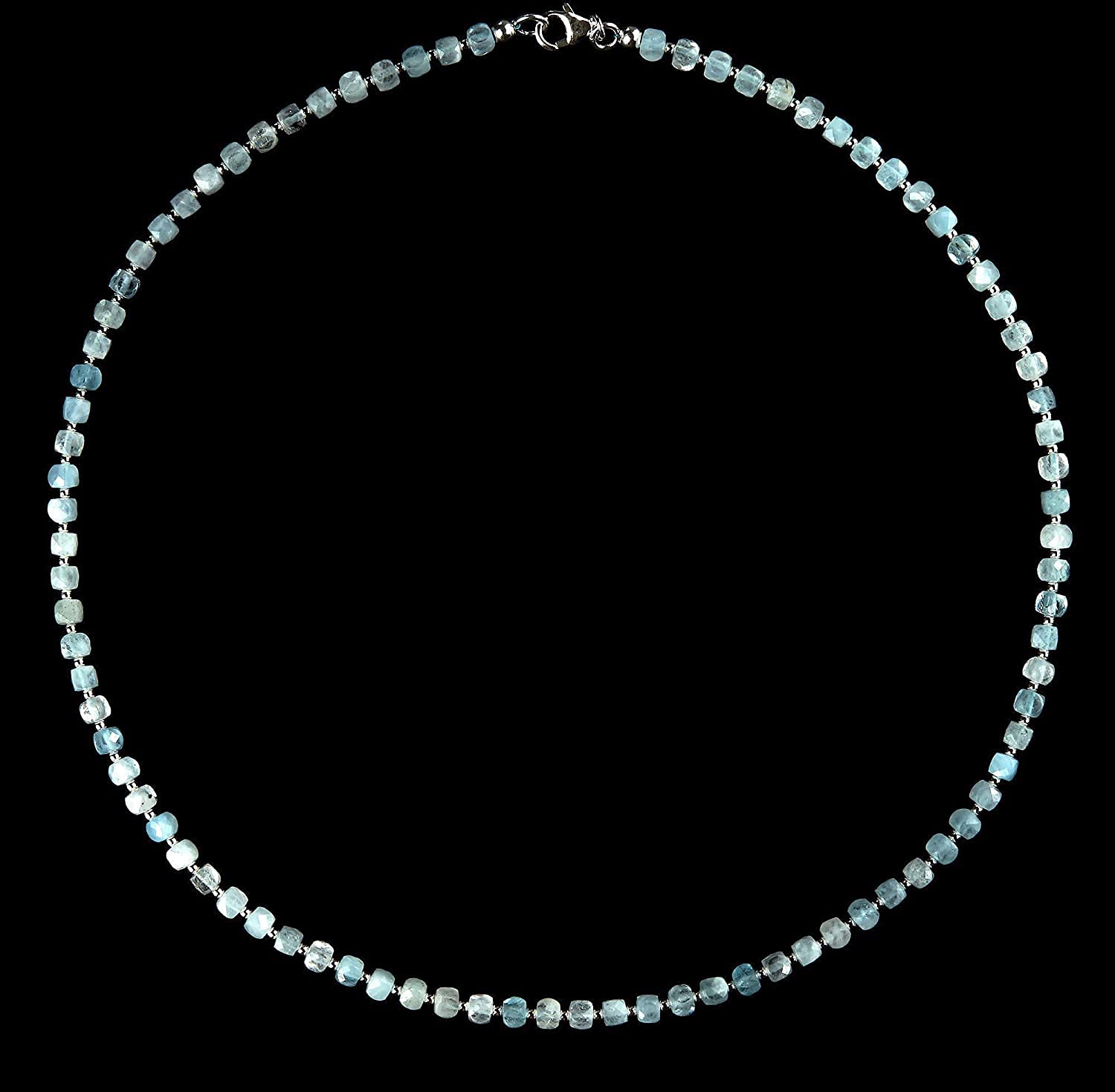 Aquamarin Kette 925 Silber blaue Halskette Steinkette